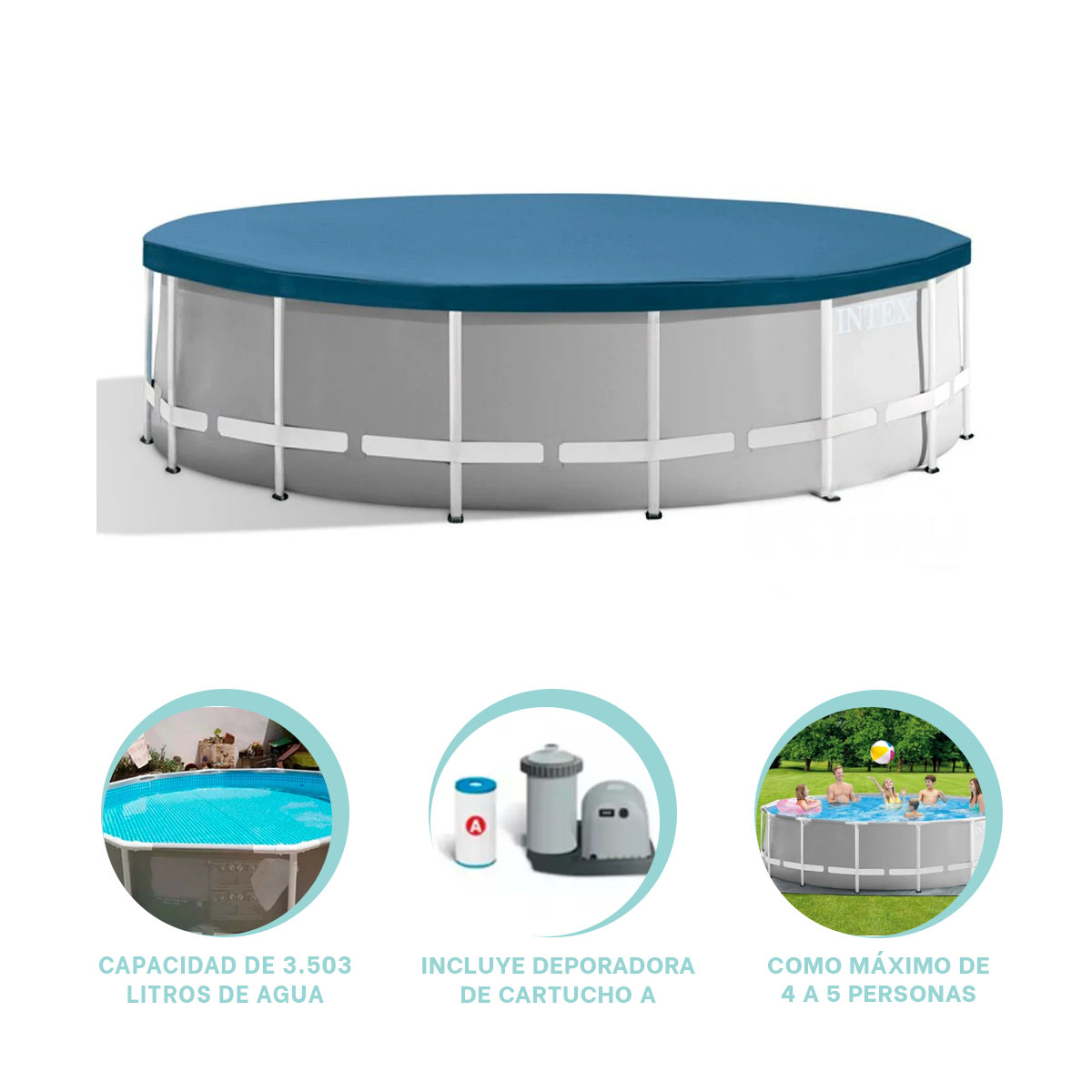 PISCINA DE FACIL ARMADO Y PLEGADO COMPACTO Y+PAPEL DE REGALO - 3