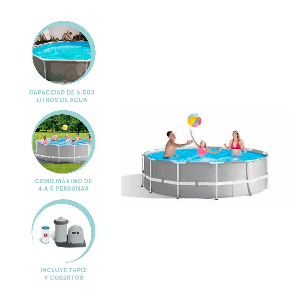PISCINA DE FACIL ARMADO Y PLEGADO COMPACTO Y+PAPEL DE REGALO - 4