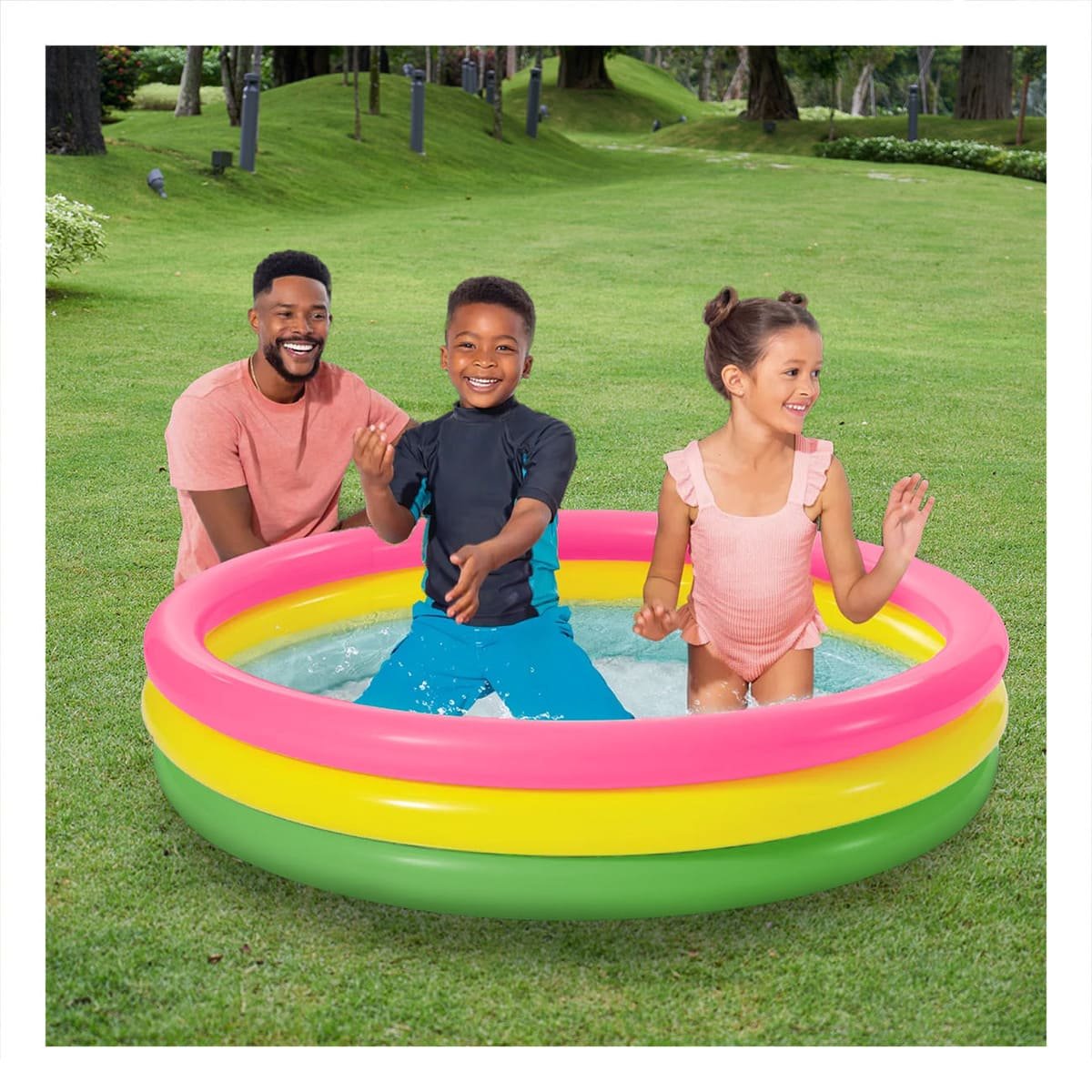 ZONA INFANTIL ARCOIRIS INFLABLE CON 147 X 33 CM PARA PATIO DEL HOGAR Y+POST IT - 3