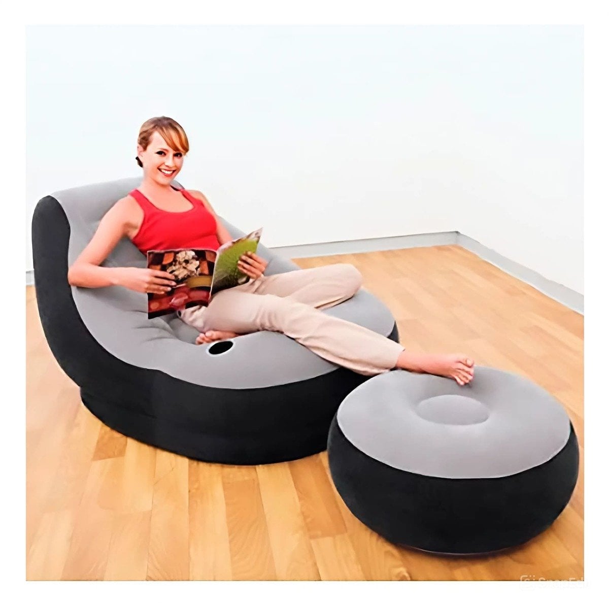 SOFA MODULAR RYBIU 68564NP CELESTE CON FUNCION ADICIONAL + PAPEL REGALO - 2