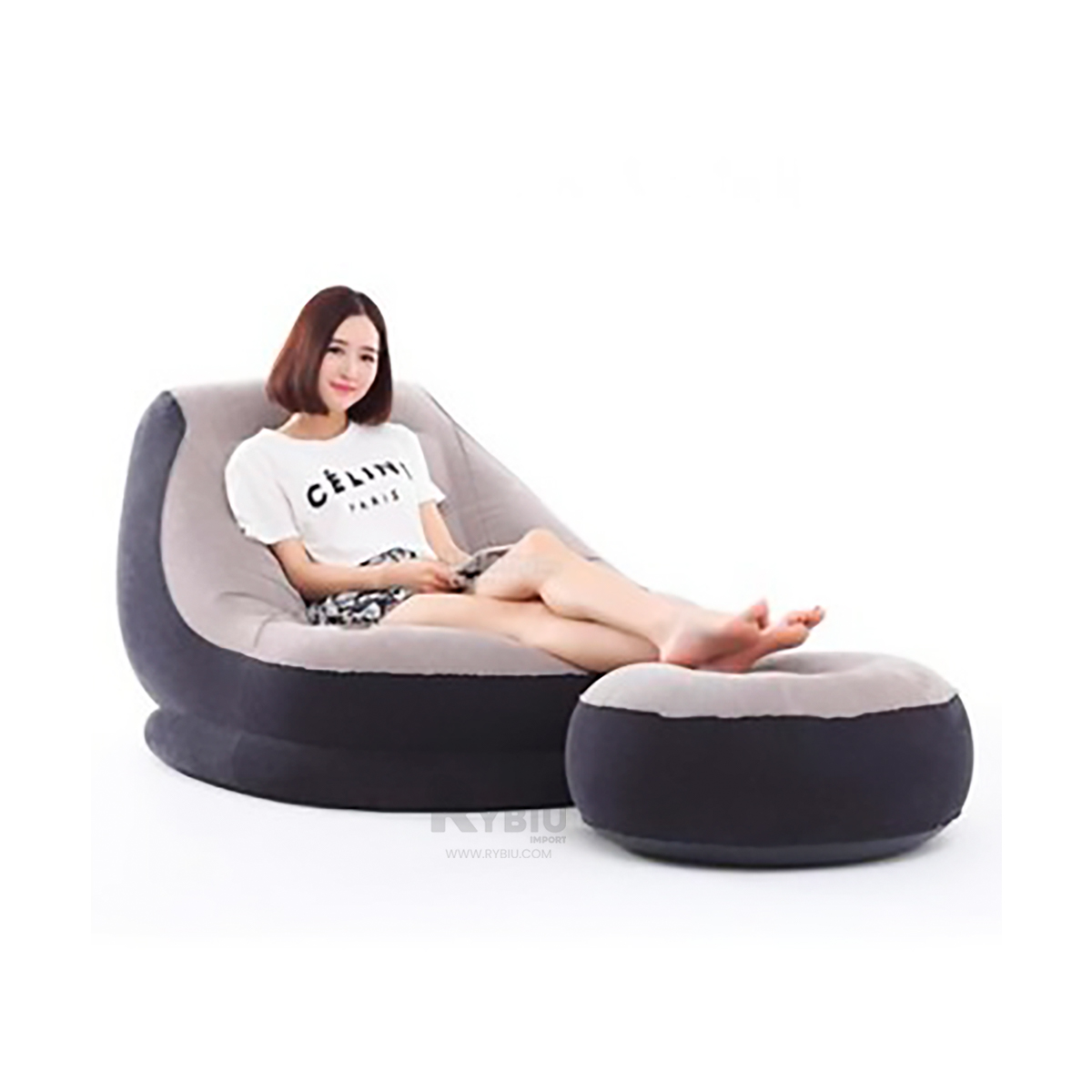 PUFF BONITO Y COMODO PARA HOGAR Y+REGALO LIGAS PARA PEINAR - 2