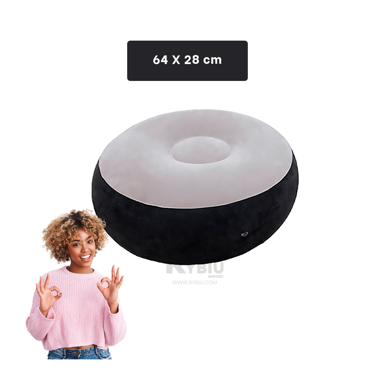 PUFF BONITO Y COMODO PARA HOGAR Y+REGALO LIGAS PARA PEINAR - 5
