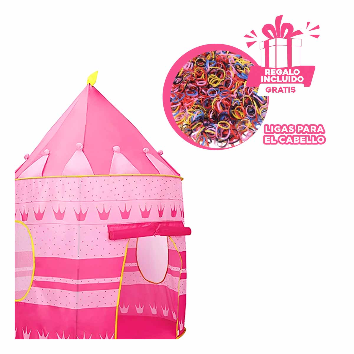 TIENDA BONITA 105X135CM DE NIÑA Y+REGALO LIGAS PARA PEINAR - 1