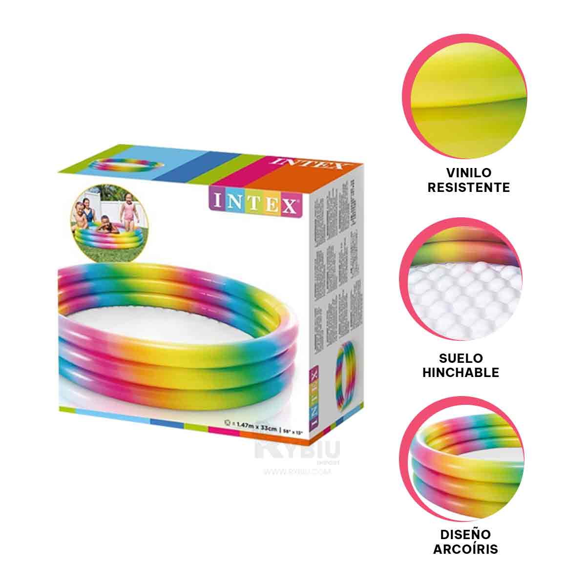 PILETA JUVENIL CON ESPACIO AMPLIO Y+BANDERITAS ADHESIVAS - 1
