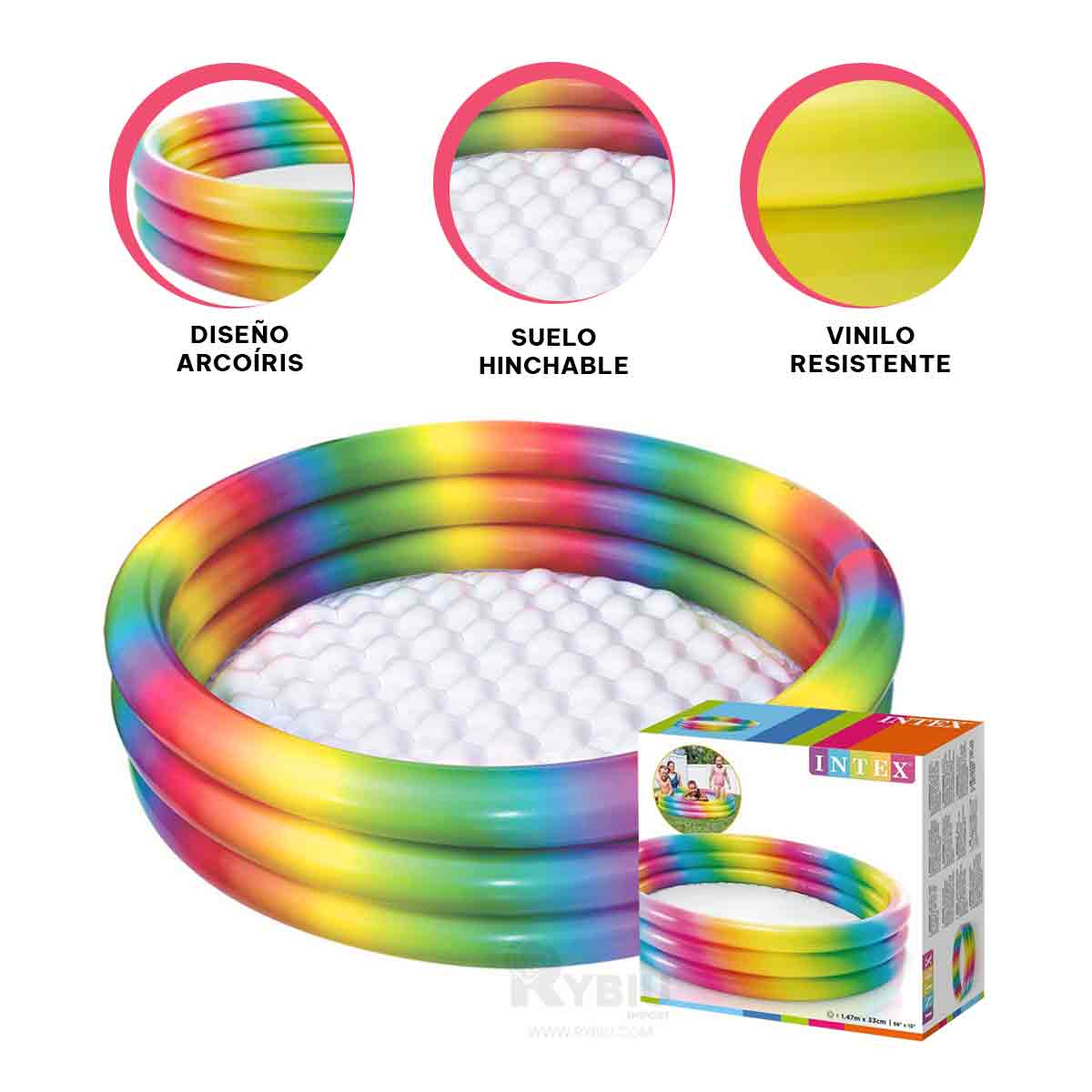 PILETA JUVENIL CON ESPACIO AMPLIO Y+BANDERITAS ADHESIVAS - 3