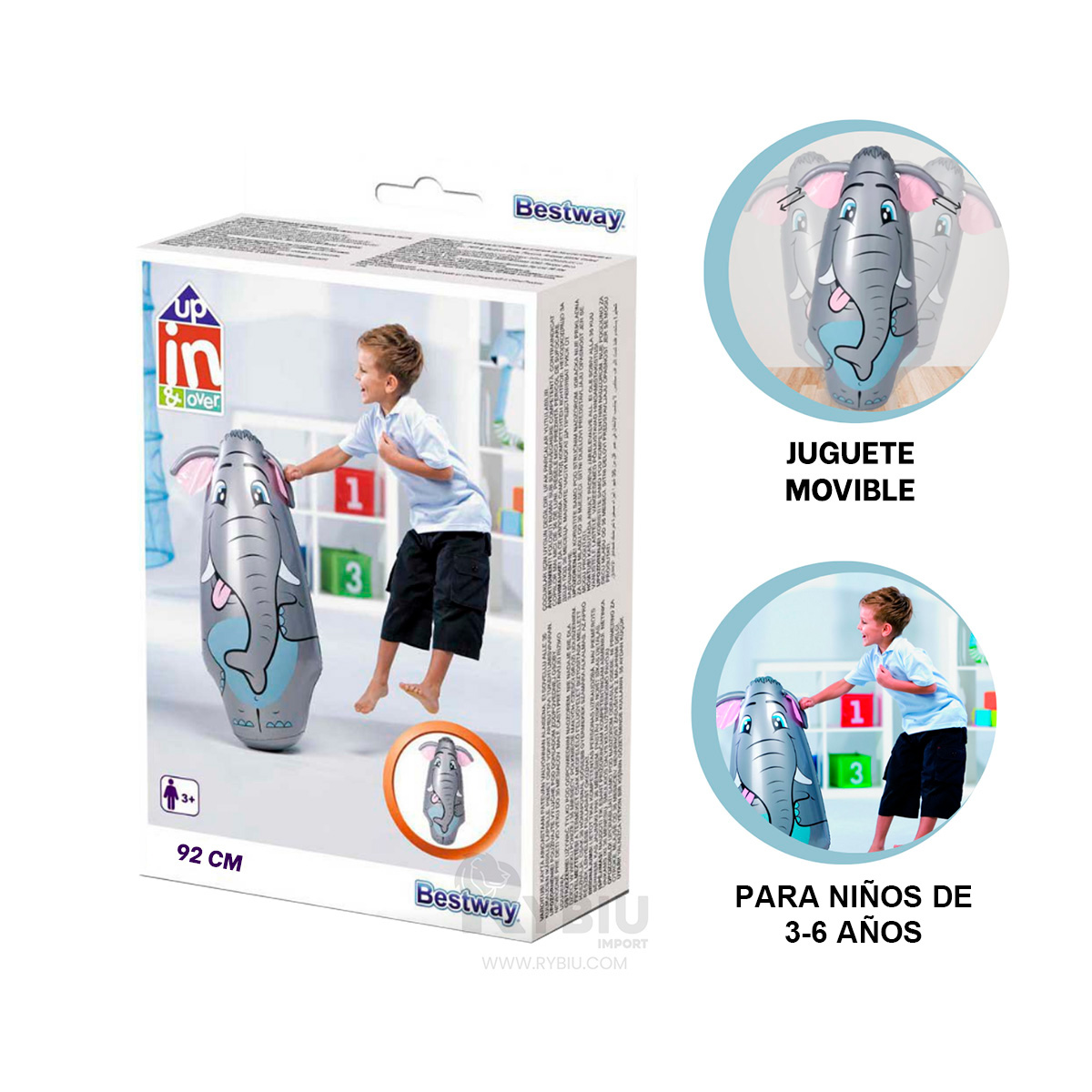 JUGUETE INFLABLE PARA GOLPEAR EN ELEFANTE Y+GIFT MINIAGENDA - 1
