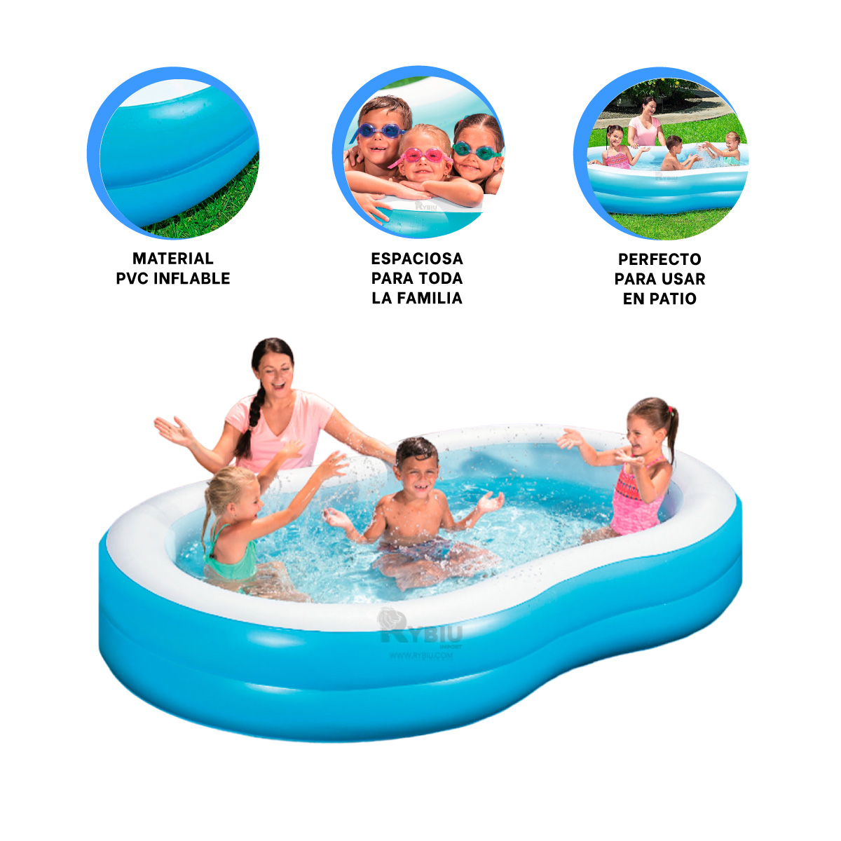 PILETA CON ESPACIO AMPLIO JUVENIL Y+REGALO LIGAS PARA PEINAR - 5