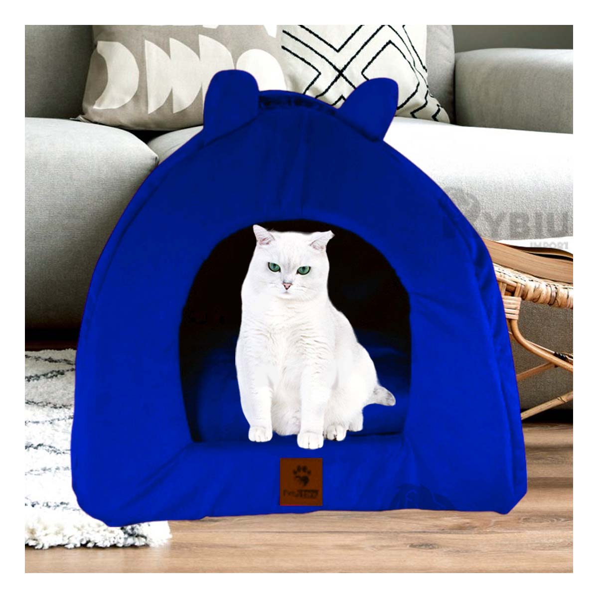CAMA PERROS GATOS MA29091 MASCOTAS TALLA S VERDE AGUA RYBIU + PAPEL REGALO - 2
