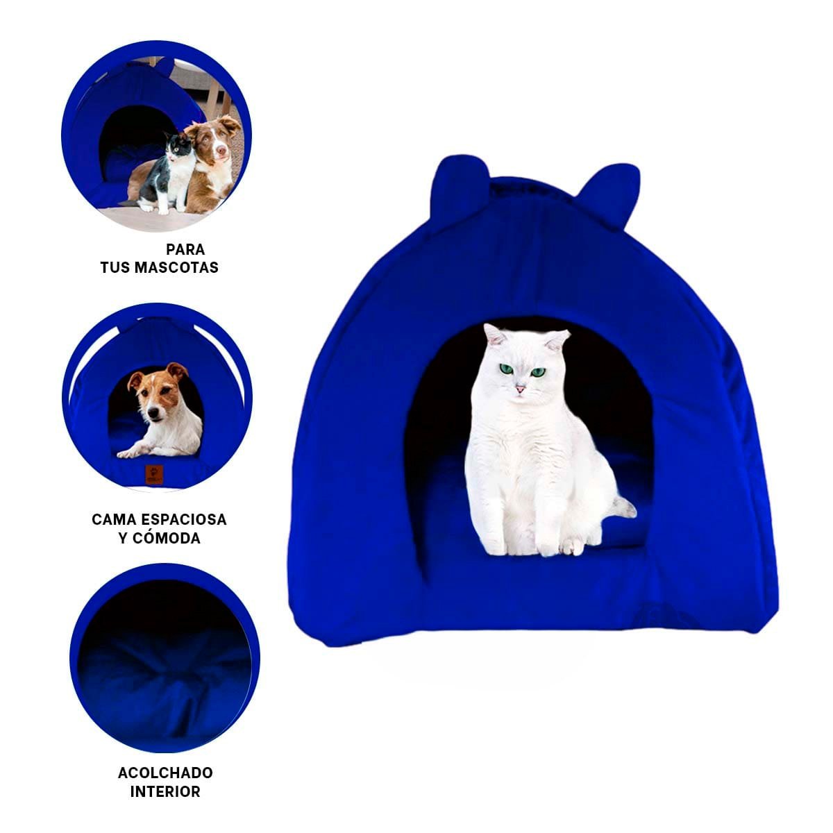 CAMA PERROS GATOS MA29091 TIPO IGLÚ ACOGEDORA MASCOTAS TALLA S VERDE AGUA RYBIU - 3