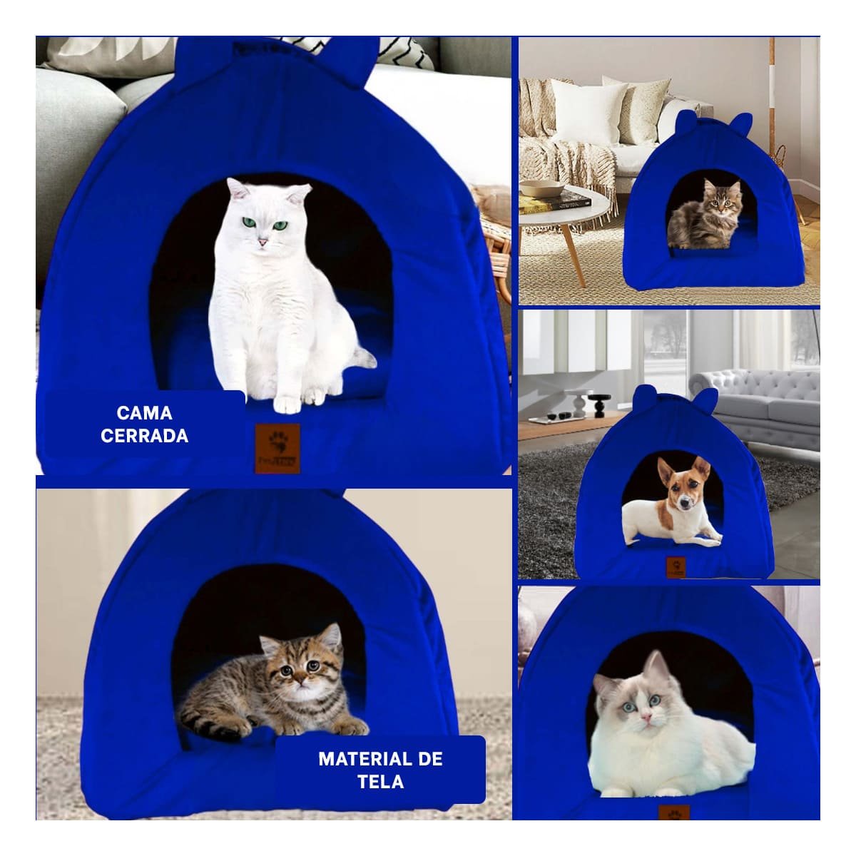 CAMA PERROS GATOS MA29091 TIPO IGLÚ ACOGEDORA MASCOTAS TALLA S VERDE AGUA RYBIU - 5