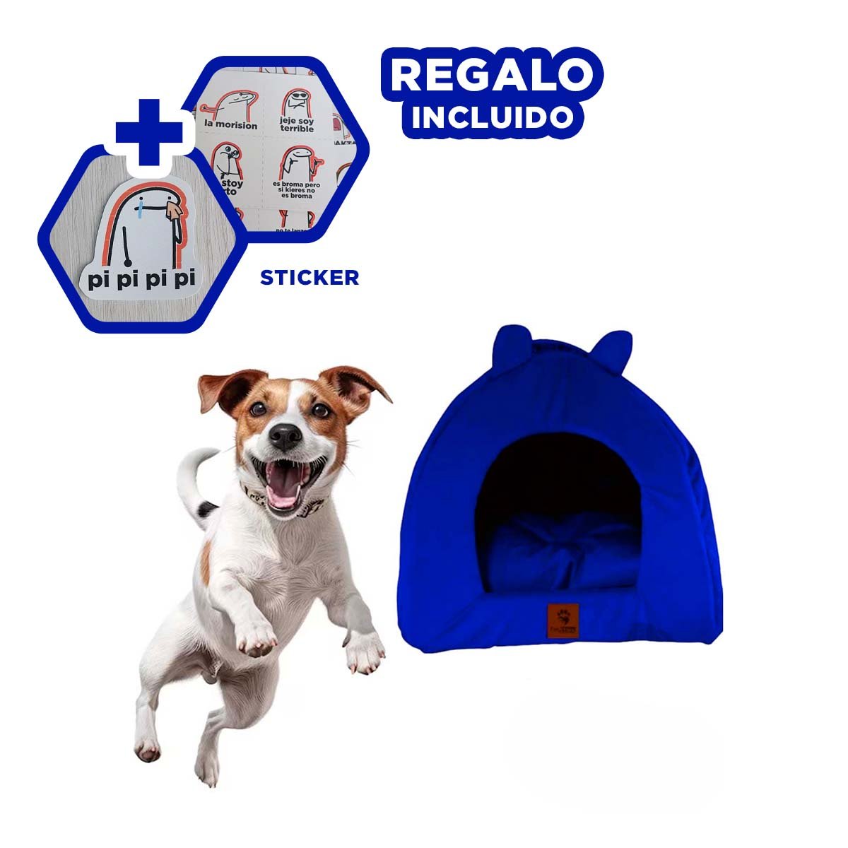CAMA PERROS GATOS MA29091 LAVABLE A MÁQUINA TALLA S VERDE AGUA RYBIU + STICKERS - 1