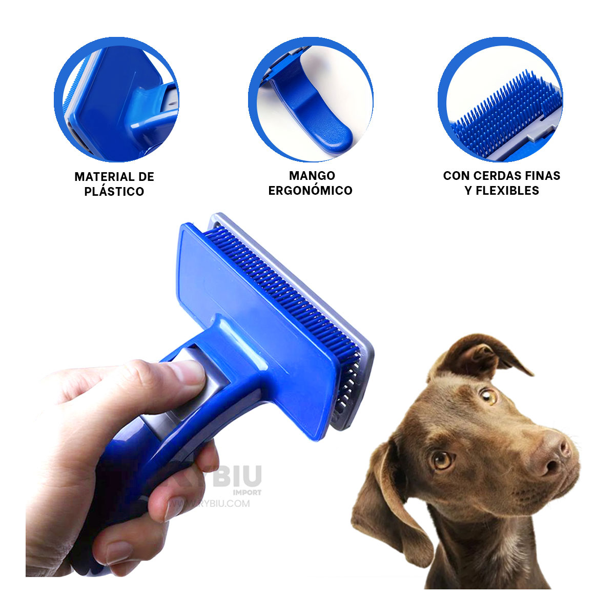CEPILLO RYBIU MA29641 LIMPIEZA CAN PEQUENO AZUL + PAPEL REGALO - 3