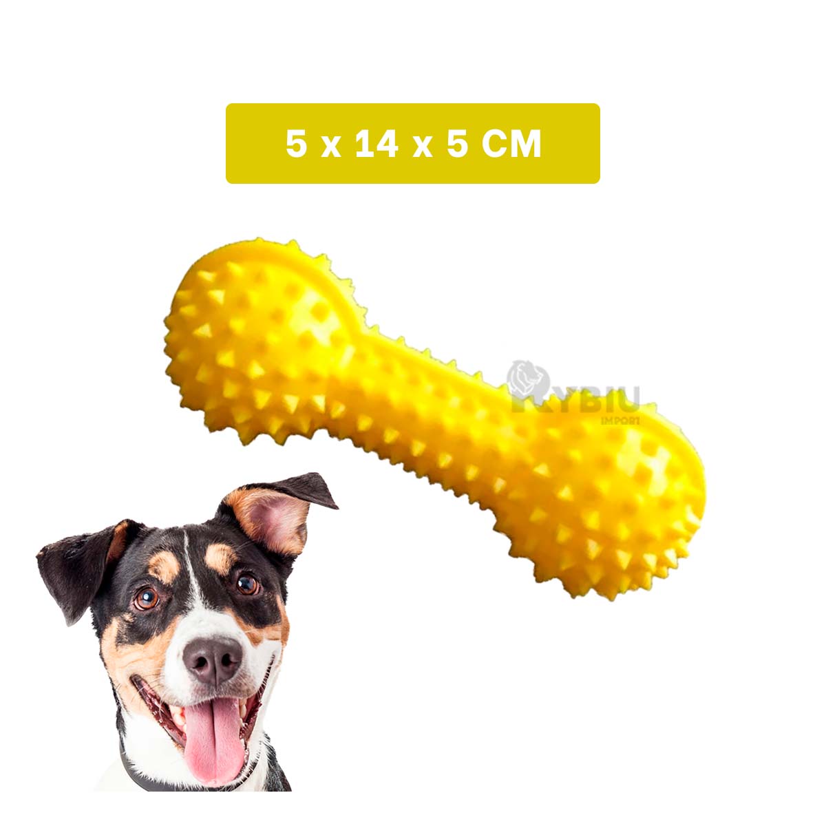 MASTICABLE PERROS RYBIU PLASTICO EN AMARILLO + BANDERITAS ADHESIVAS - 5