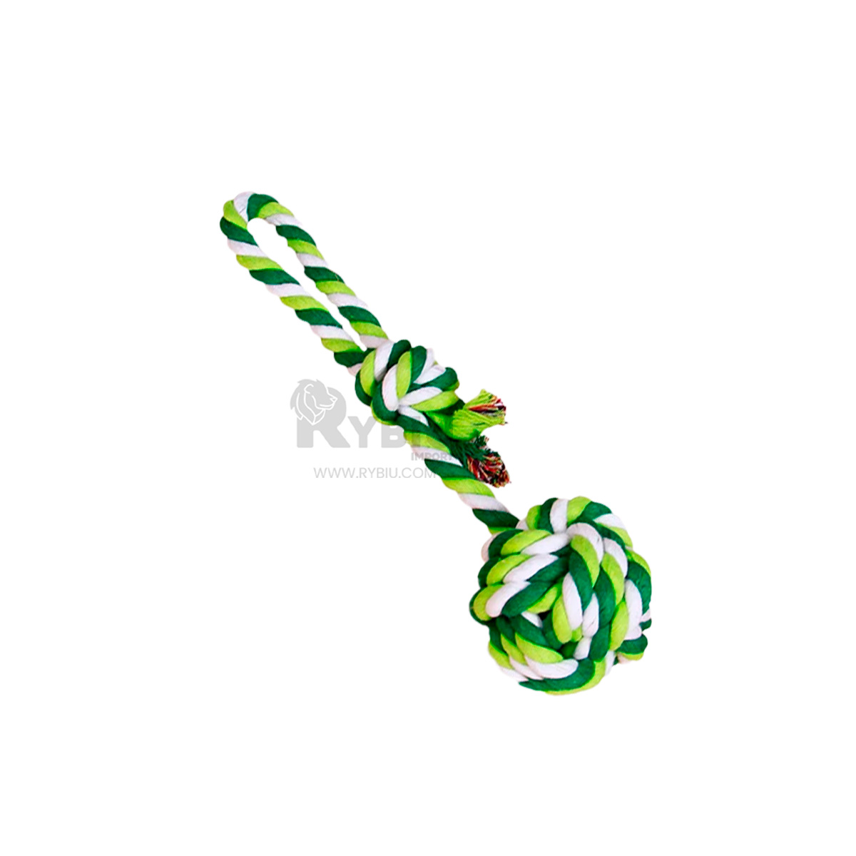 JUGUETE ALGODÓN PERROS RYBIU SOGA RESISTENTE VERDE + PAPEL REGALO - 4