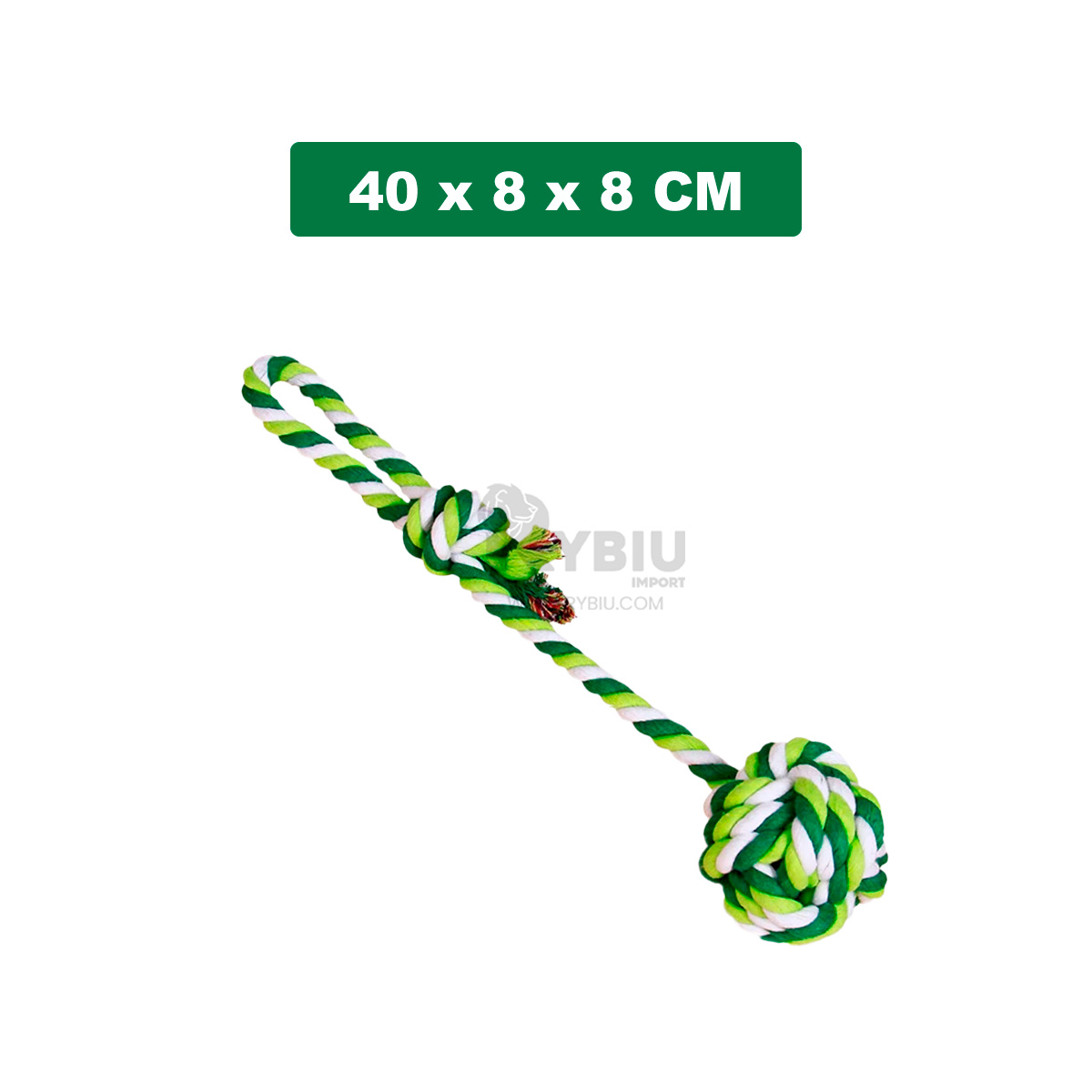 JUGUETE ALGODÓN PERROS RYBIU SOGA RESISTENTE VERDE + PAPEL REGALO - 5