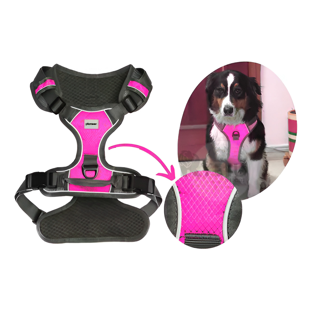 ARNÉS PERROS MA30093 RYBIU ATRACTIVA CANINOS FUCSIA + PAPEL REGALO - 4
