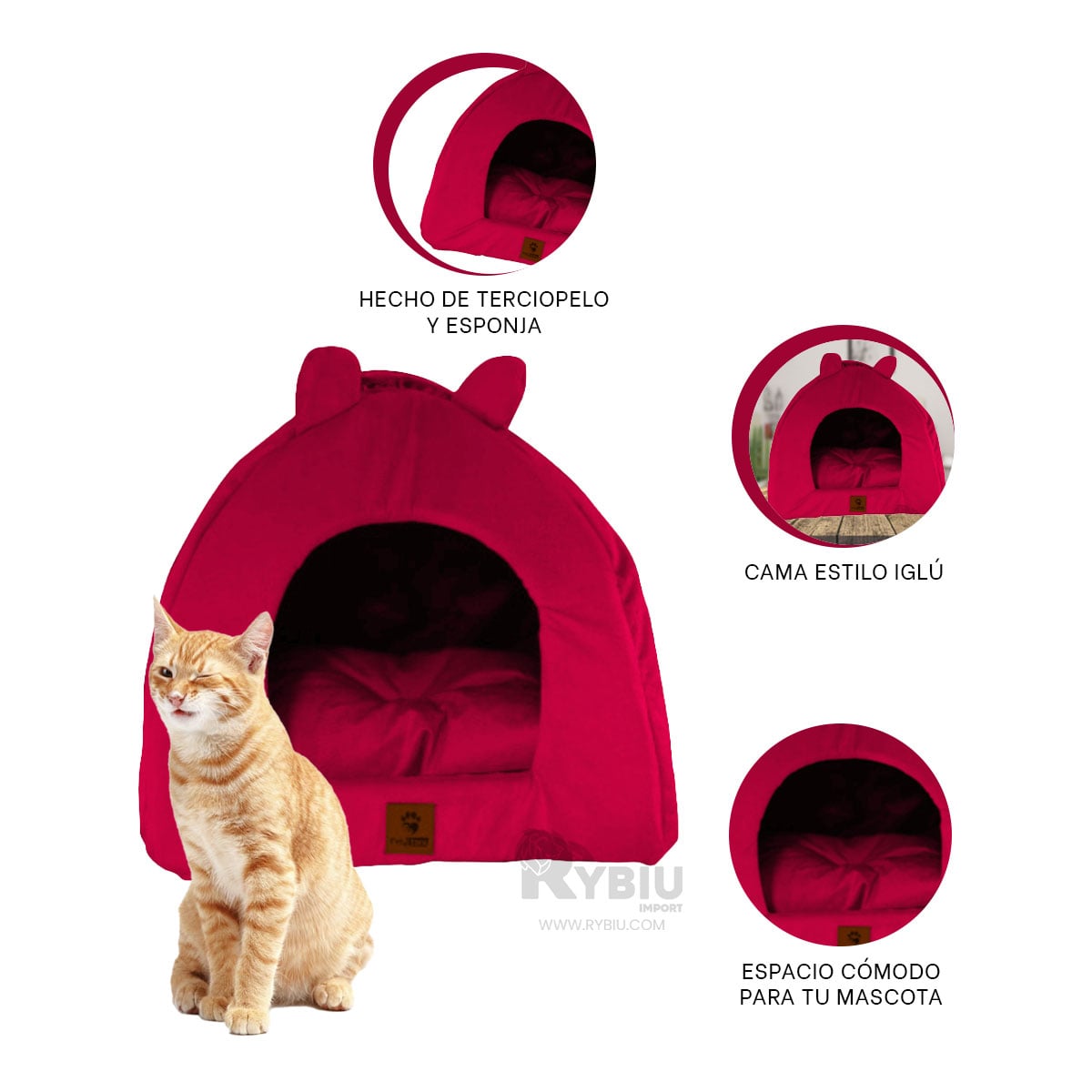 COLCHÓN PERROS MA29110 RYBIU EN TALLA L IGLU ROJO + PAPEL REGALO - 3