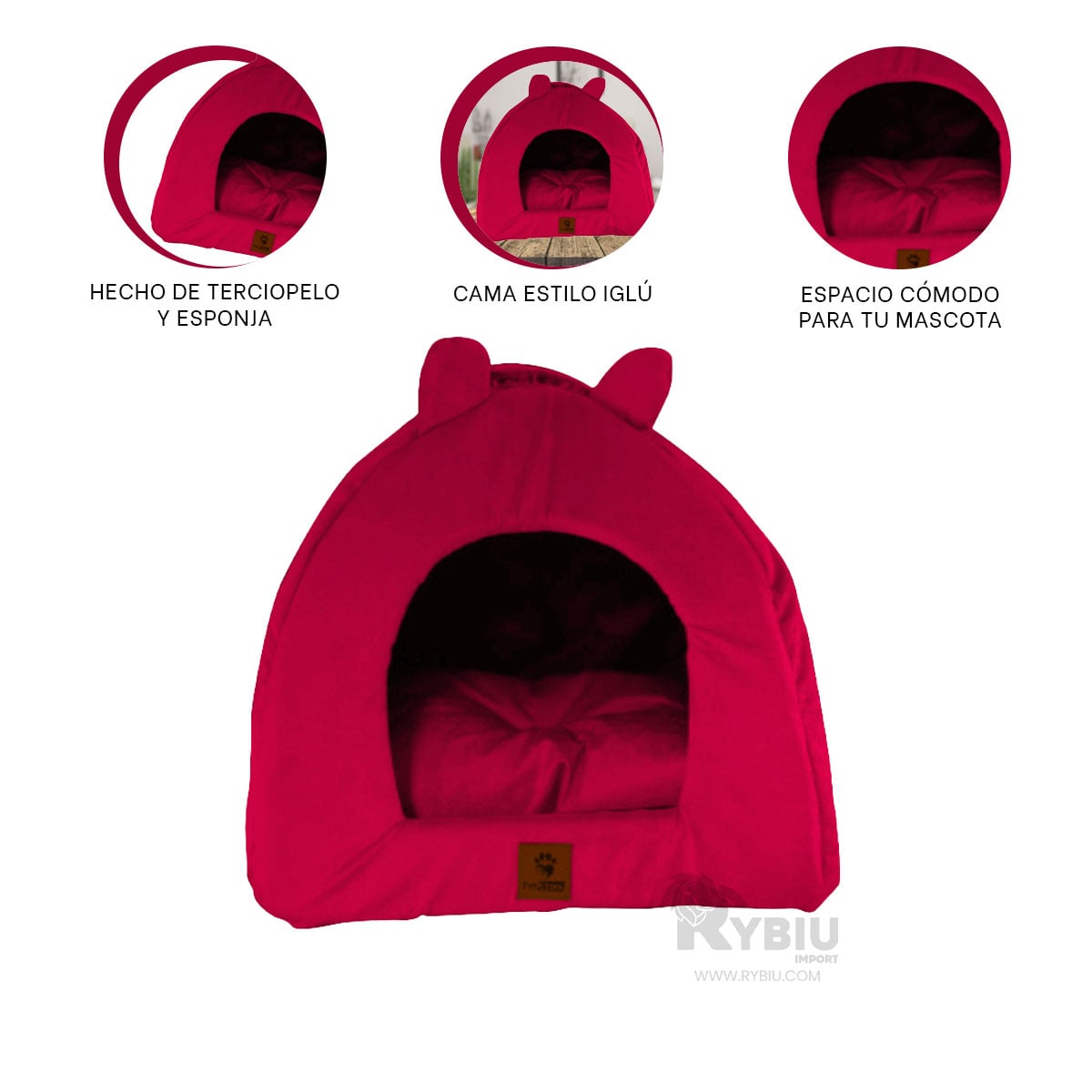 COLCHÓN PERROS MA29110 RYBIU EN TALLA L IGLU ROJO + PAPEL REGALO - 4