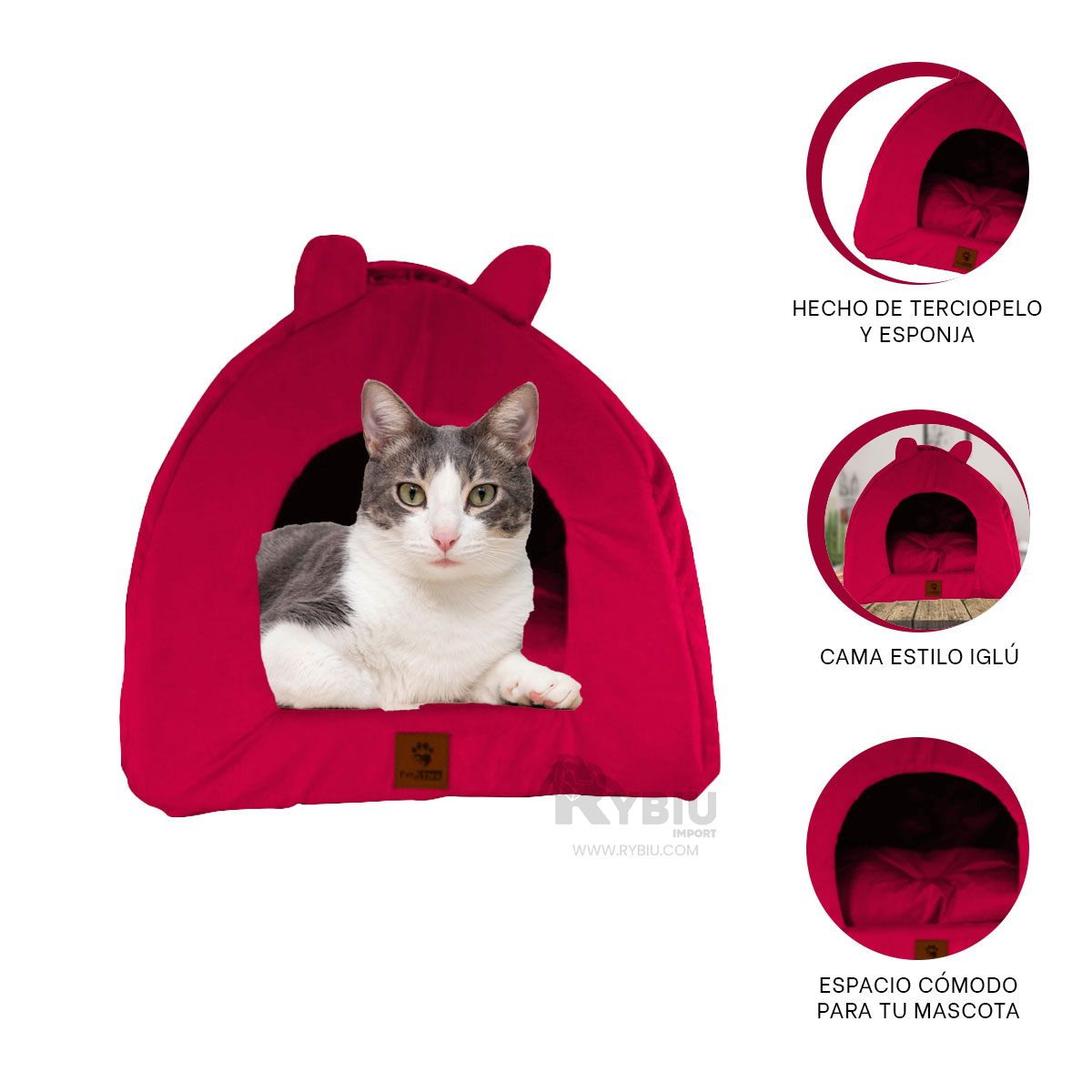 COLCHÓN PERROS MA29110 RYBIU CANINO ROJO TALLA L + ENVOLTORIO REGALO - 1