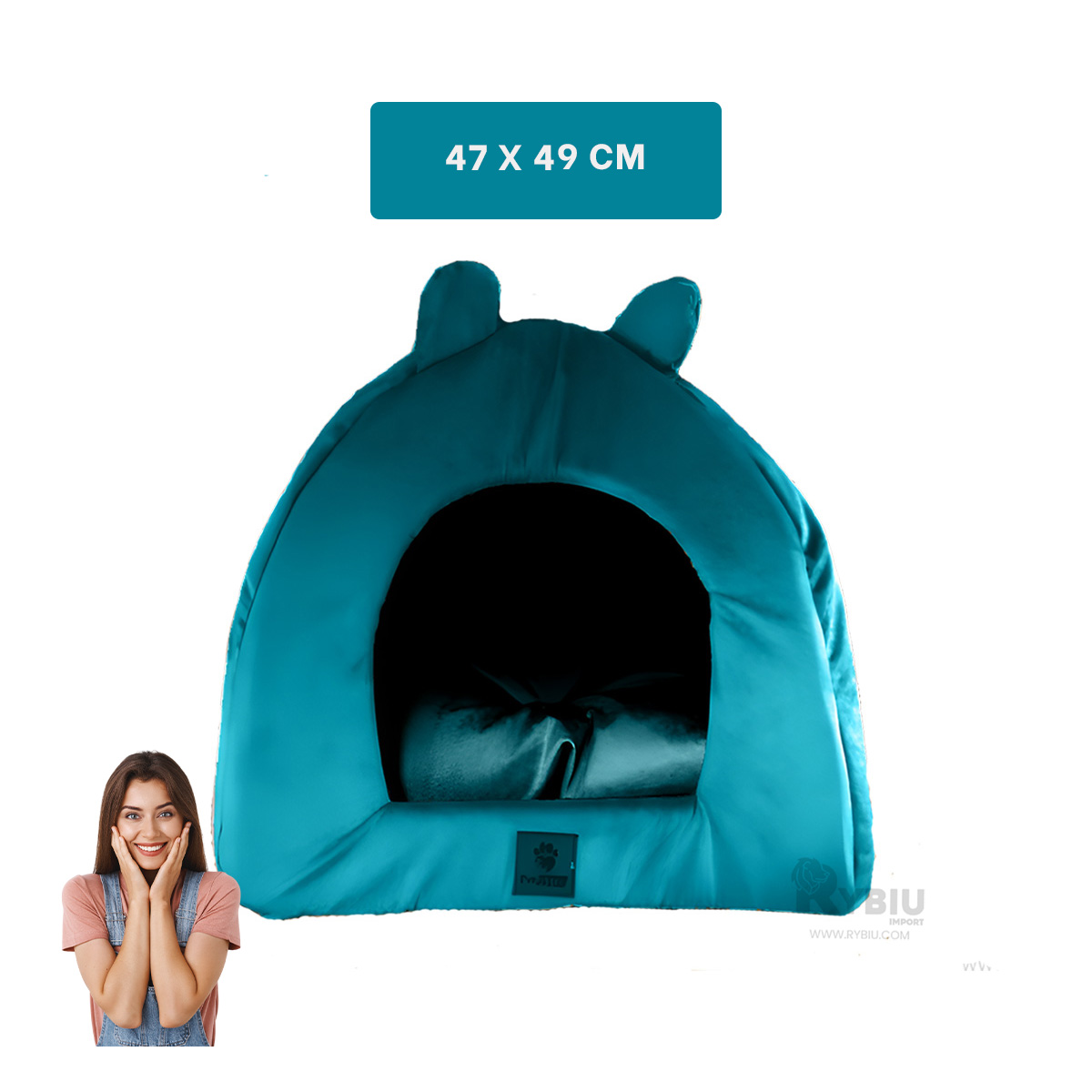 COLCHÓN MASCOTAS MA29106 RYBIU VERDE AGUA TALLA L + REGALO STICKERS - 5