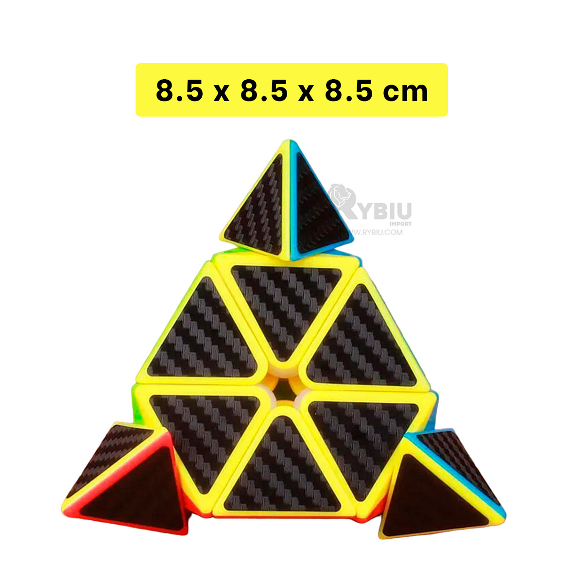 RUBIK CUBO EN NEGRO BORDE MULTICOLOR Y+ENVOLTORIO DE REGALO - 5