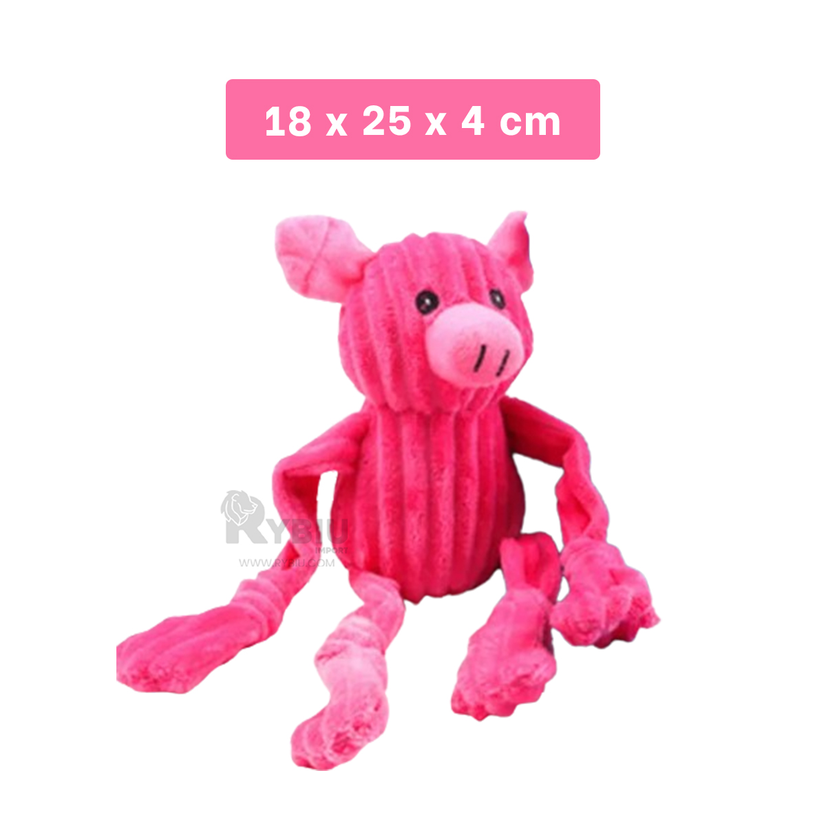 MUÑECO PERROS Y GATOS RYBIU CON DISEÑO CERDO ROSADO + REGALO STICKERS - 5