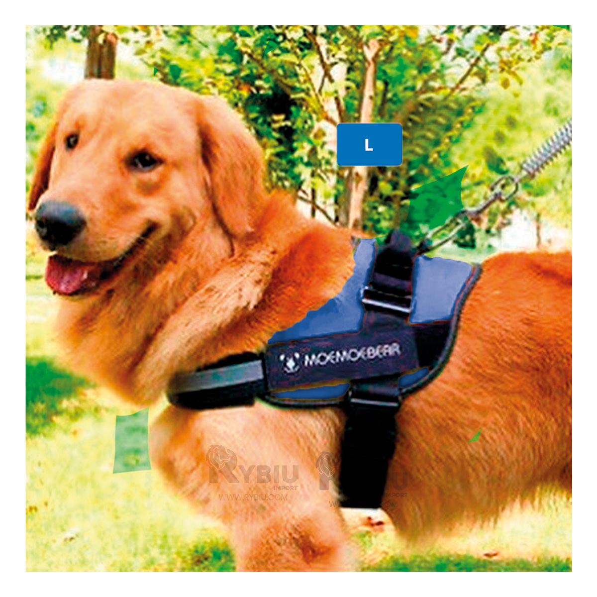 CORREA PERROS MA30958 RYBIU DINAMICA EN TALLA L AZUL + GIFT STICKERS - 4