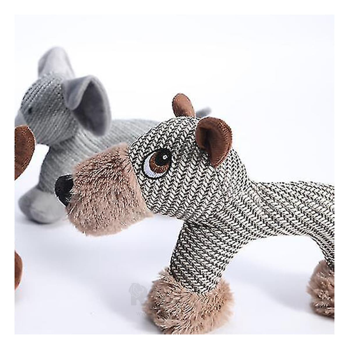 JUGUETE PERROS RYBIU FELPA CON EFECTO BEIGE Y MARRON + REGALO STICKERS - 3