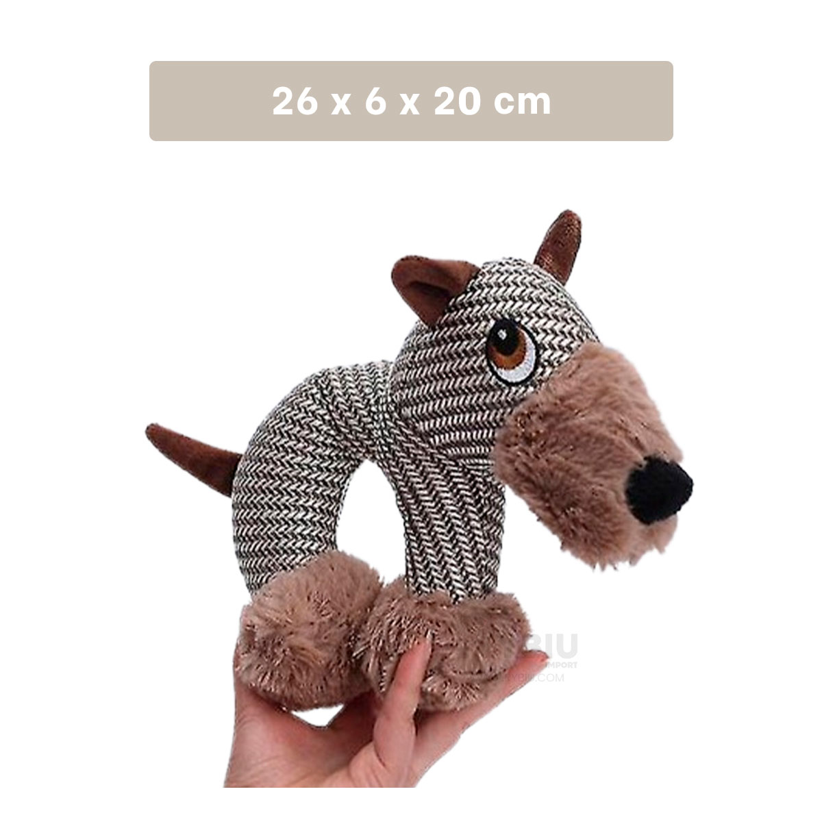 JUGUETE PERROS RYBIU FELPA CON EFECTO BEIGE Y MARRON + REGALO STICKERS - 5