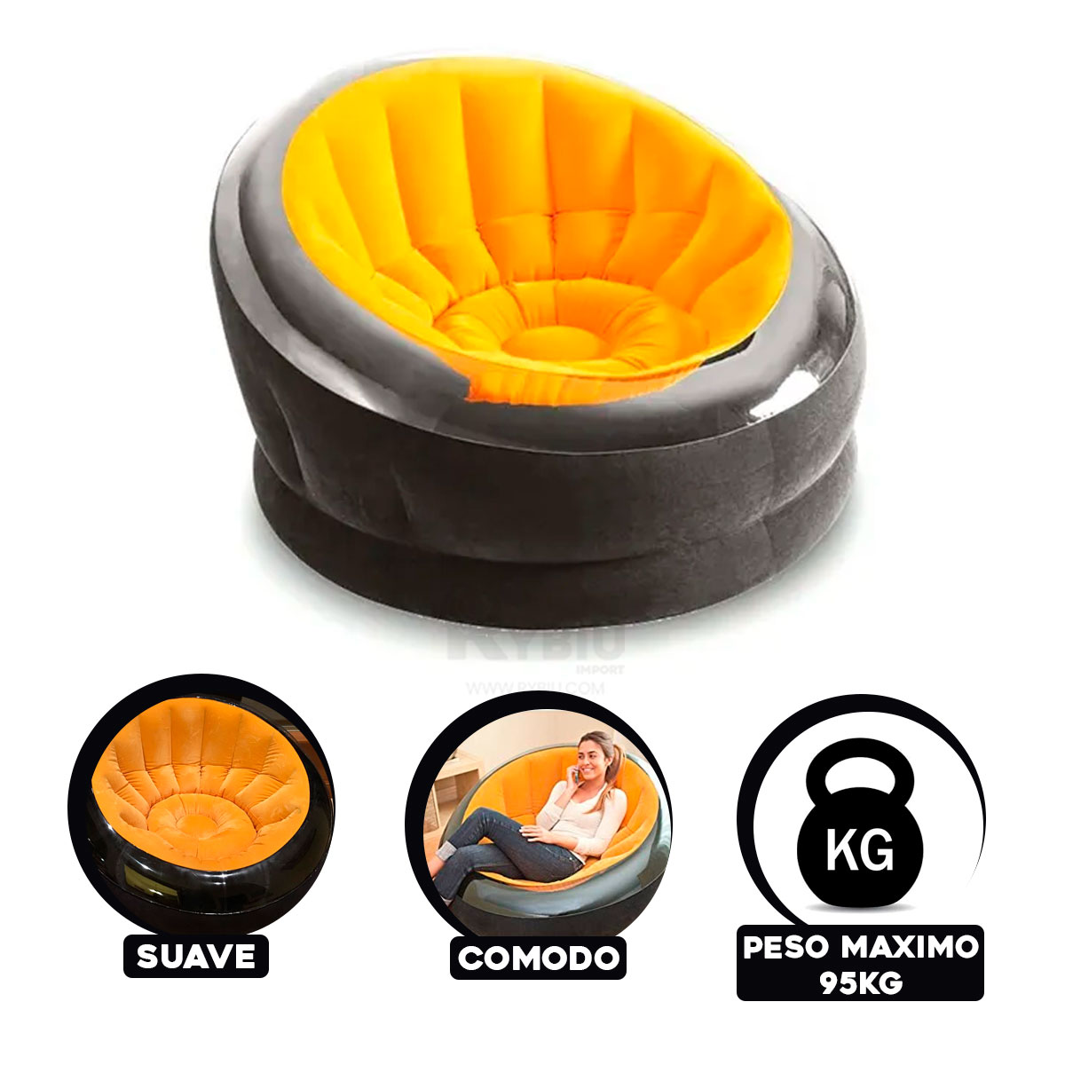 SILLON PARA AREA DE RELAJACION EN AMARILLO Y+REGALO AGENDITA - 2