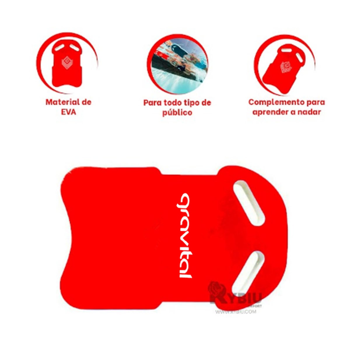 JUEGO DE PISCINA RYBIU ST-23 ROJO FLOTADOR DURADERO FLOTAR + GIFT STICKERS - 1