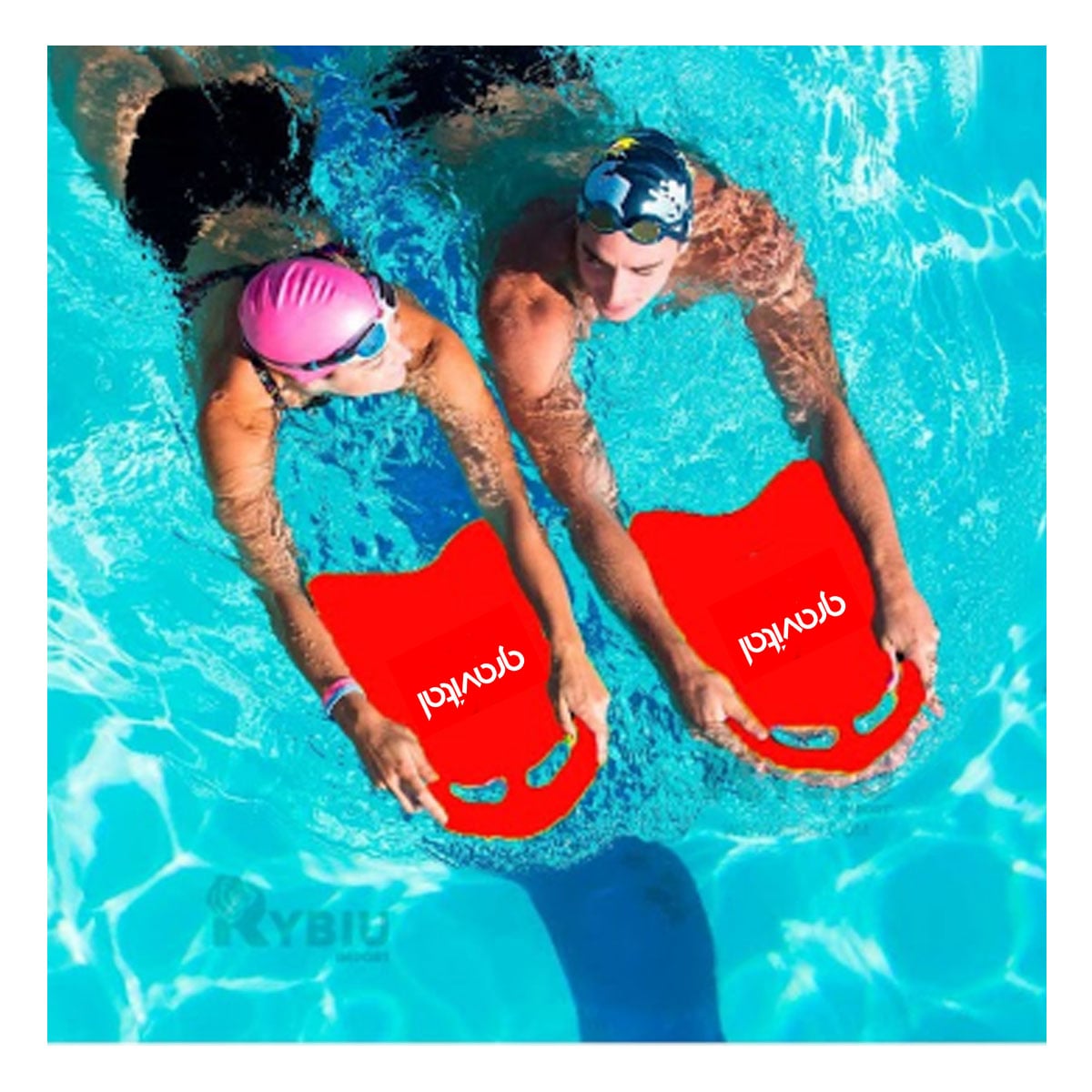 JUEGO DE PISCINA RYBIU ST-23 ROJO FLOTADOR DURADERO FLOTAR + GIFT STICKERS - 2