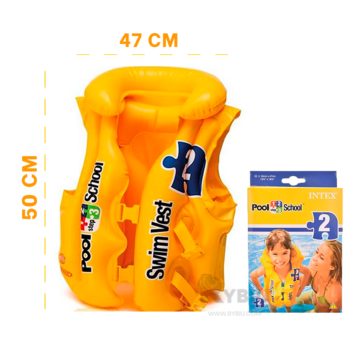 CHALECO RYBIU 58660EU VINILO AMARILLO LLAMATIVO PISCINA + PAPEL REGALO - 5
