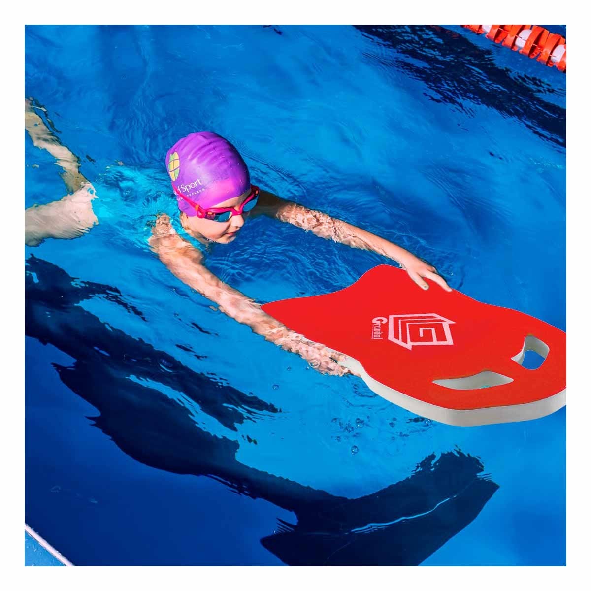 JUEGO DE PISCINA RYBIU ST-23 ROJO PLANCHA ENTRENAMIENTO + LIGAS REGALO - 1