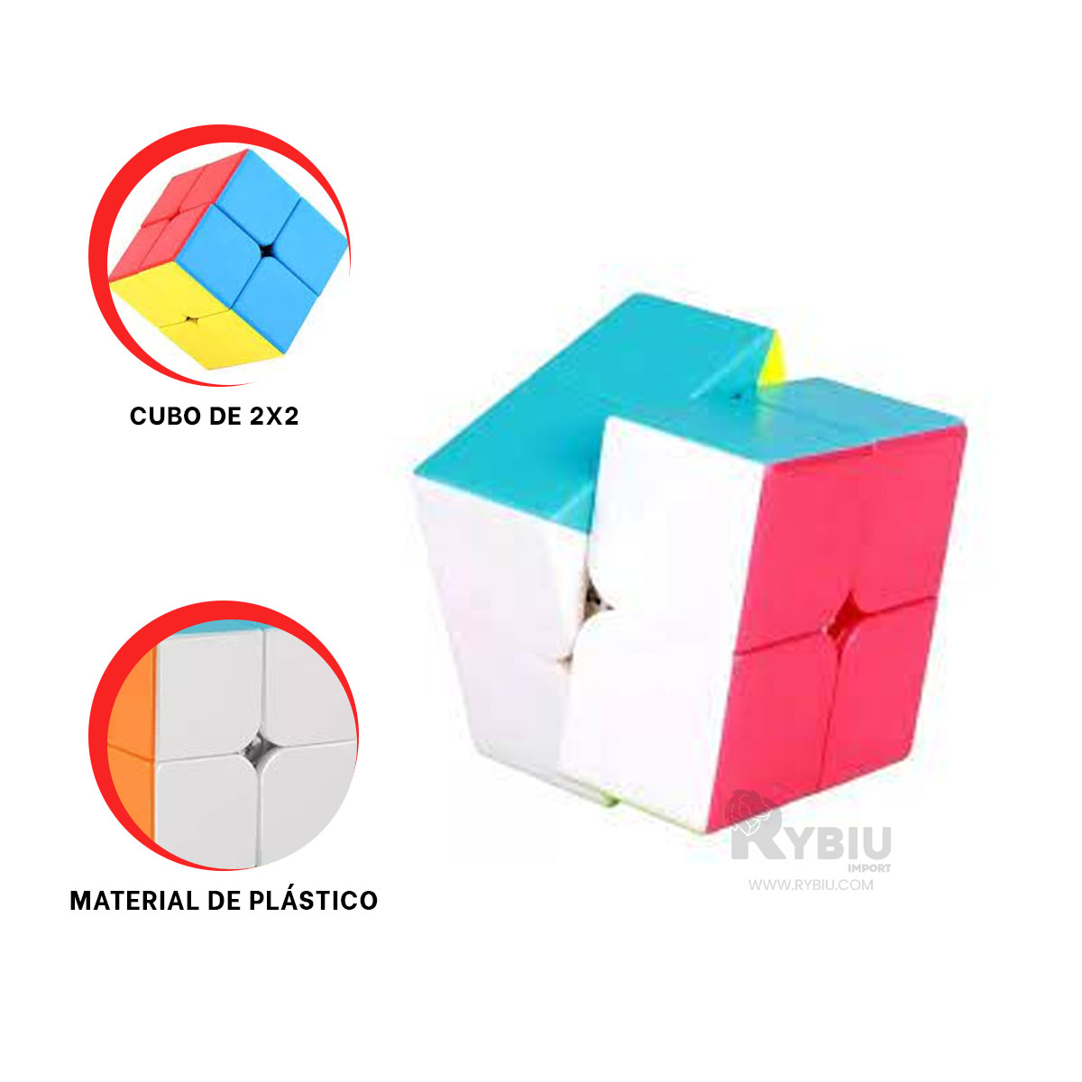 RUBIK CUBO CUADRADO EN MULTICOLOR Y+ENVOLTORIO DE REGALO - 1