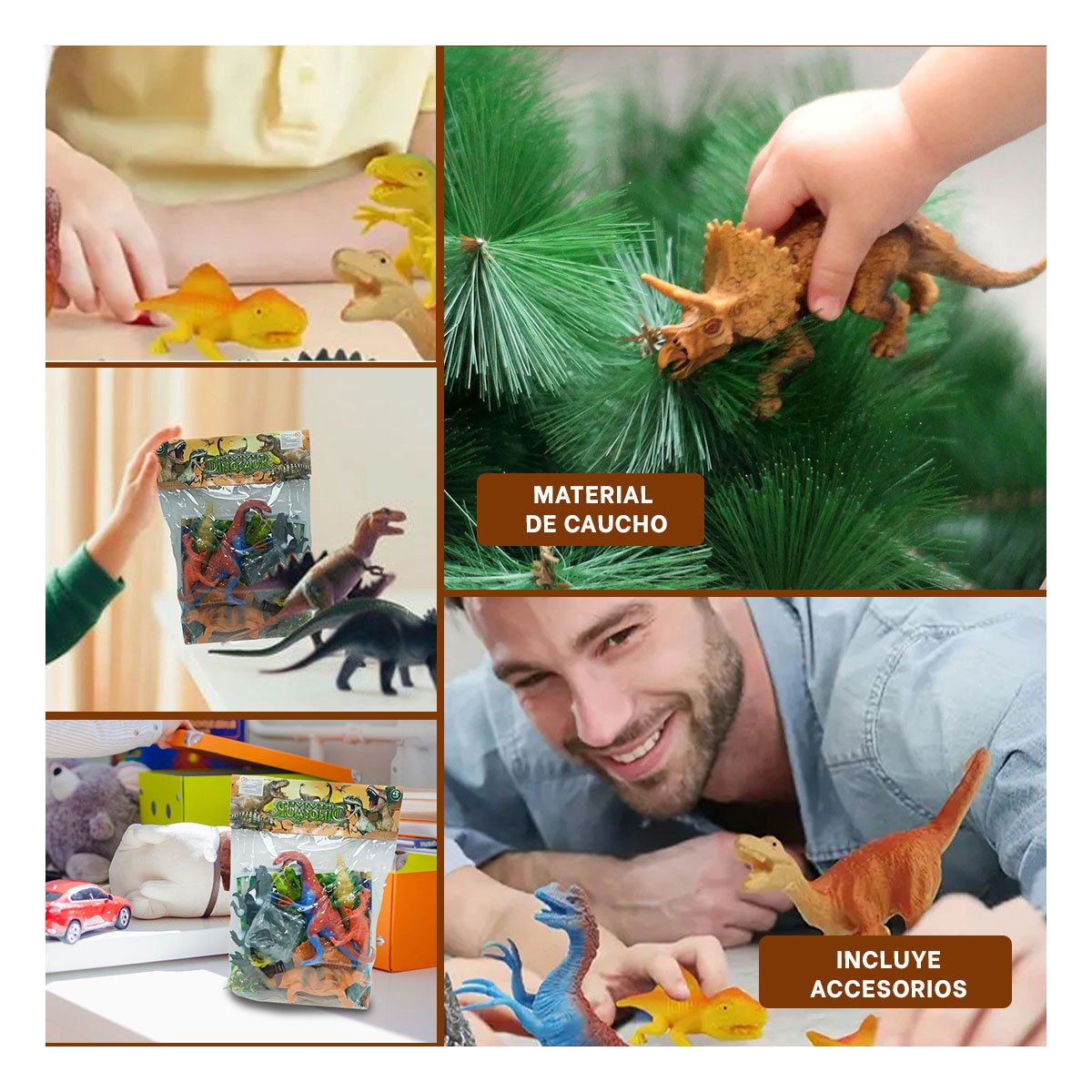 PAQUETE DE DINOSAURIOS MIXTO CON ACCESORIOS PARA JUEGO EN CASA YSTICKY - 1