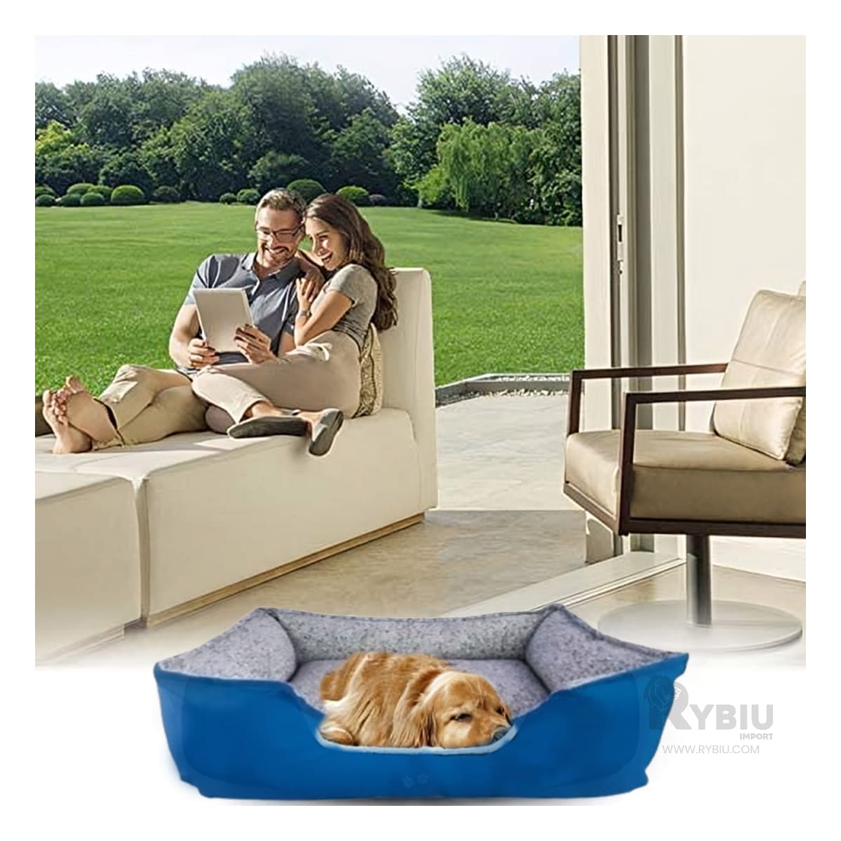 COLCHON PERROS MA31027 TALLA L AZUL RYBIU + REGALO AGENDITA - 2