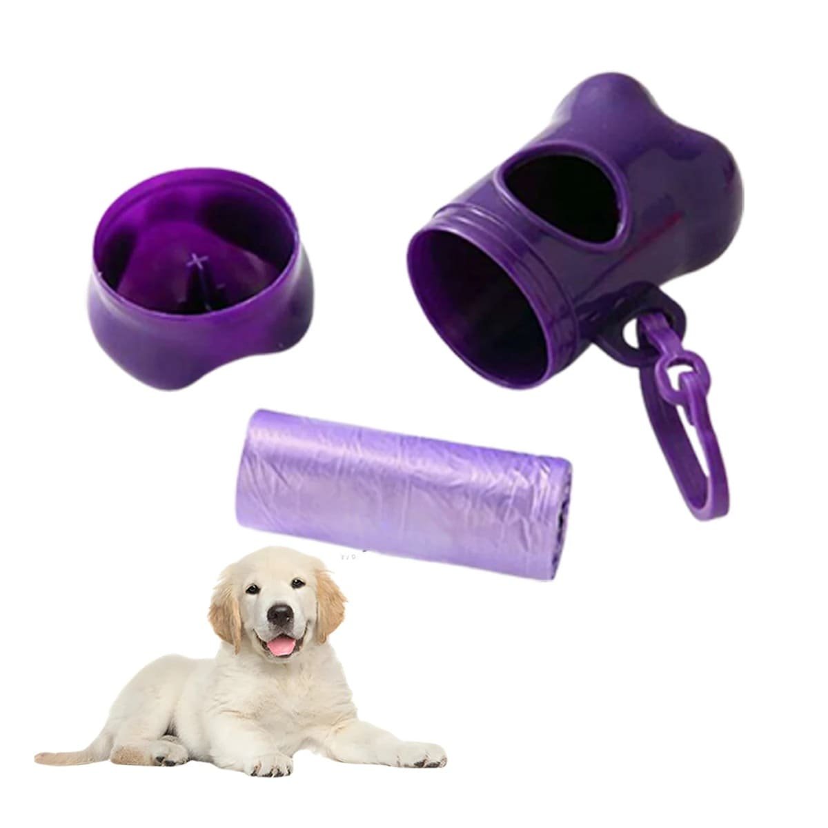 DISPENSADOR DE BOLSAS MORADO PARA PASEOS CON MASCOTA DISENO COMPACTO Y+REGALO STICKER - 3
