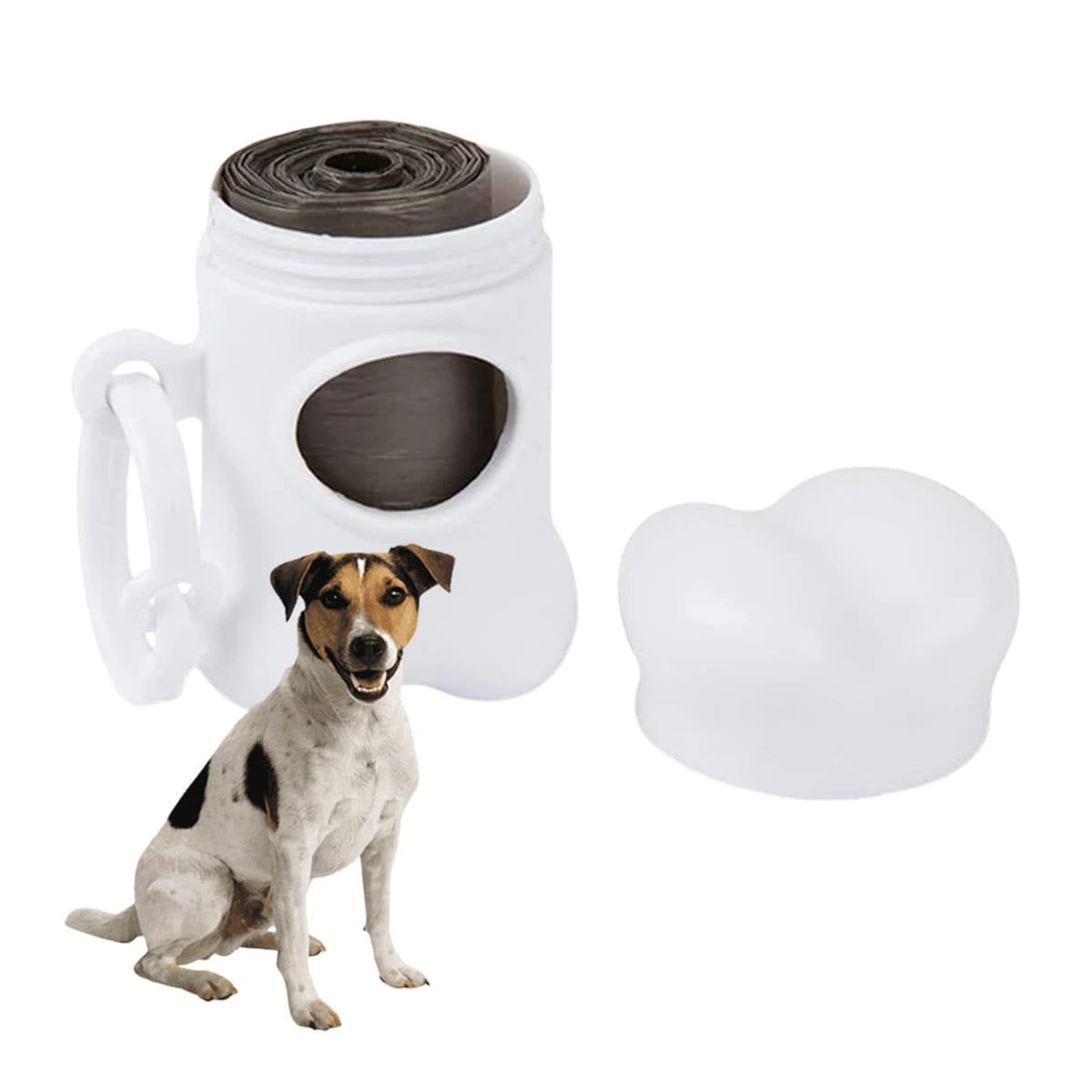 DISPENSADOR DE BOLSAS BLANCO PARA PASEOS CON MASCOTA DISENO COMPACTO Y+REGALO STICKER - 3