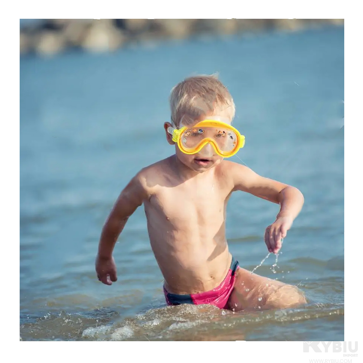 KIT NATACIÓN RYBIU 55954 USO RECREATIVO PISCINA AMARILLO + GIFT STICKERS - 2