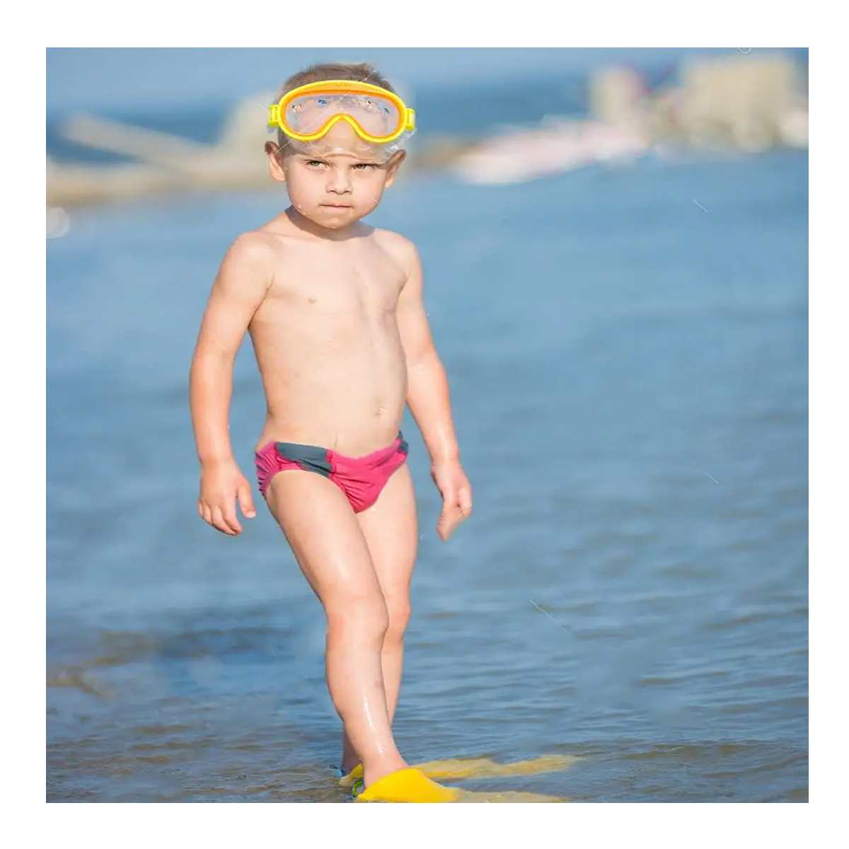 KIT NATACIÓN RYBIU 55954 USO RECREATIVO PISCINA AMARILLO + GIFT STICKERS - 3