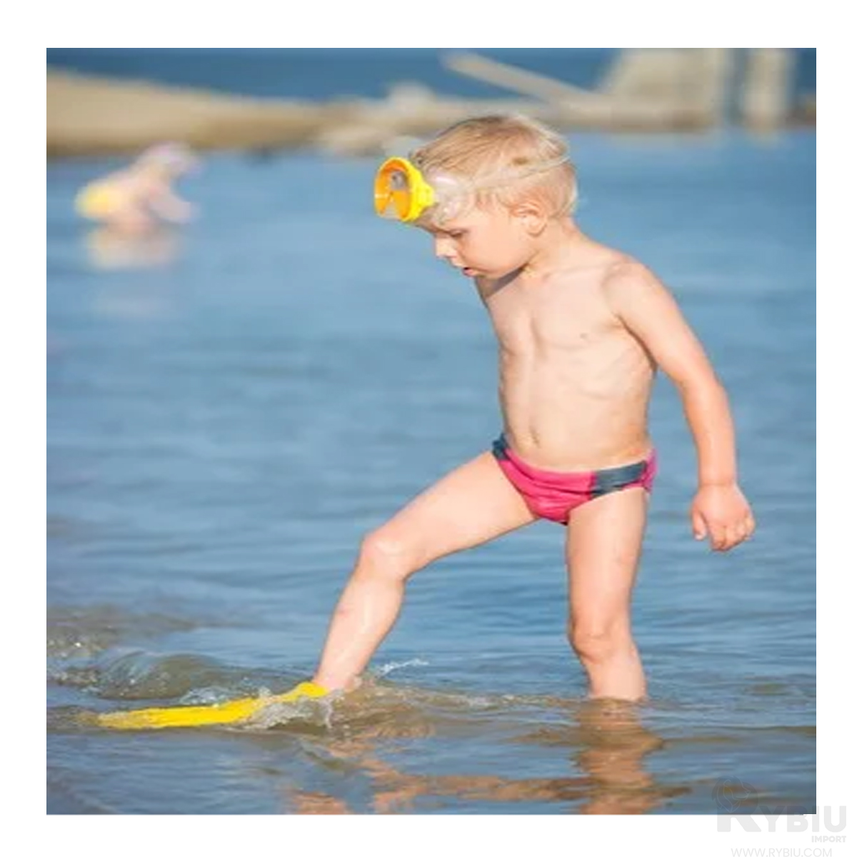 KIT NATACIÓN RYBIU 55954 USO RECREATIVO PISCINA AMARILLO + GIFT STICKERS - 4