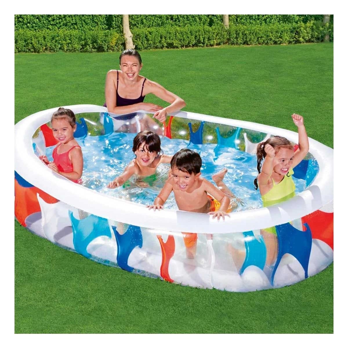 PILETA VERANO ELIPTICA INFLABLE PARA HOGAR CON ESPACIO AMPLIO Y+LIGAS REGALO - 1