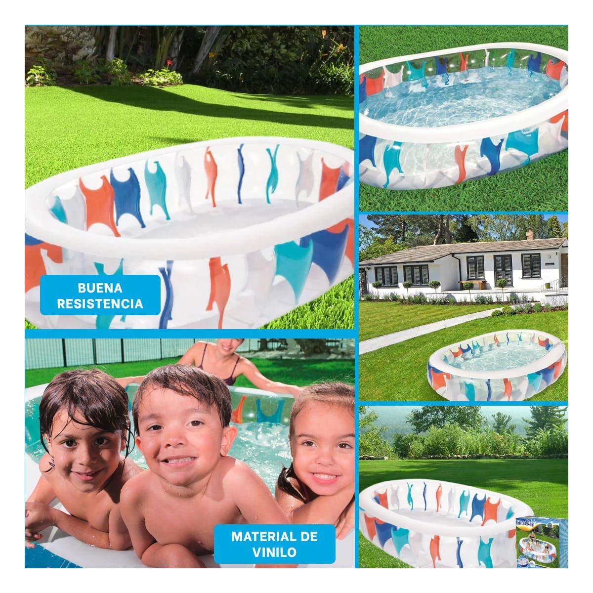 ALBERCA VERANO ELIPTICA INFLABLE PARA HOGAR CON USO PRACTICO Y+POST IT - 1