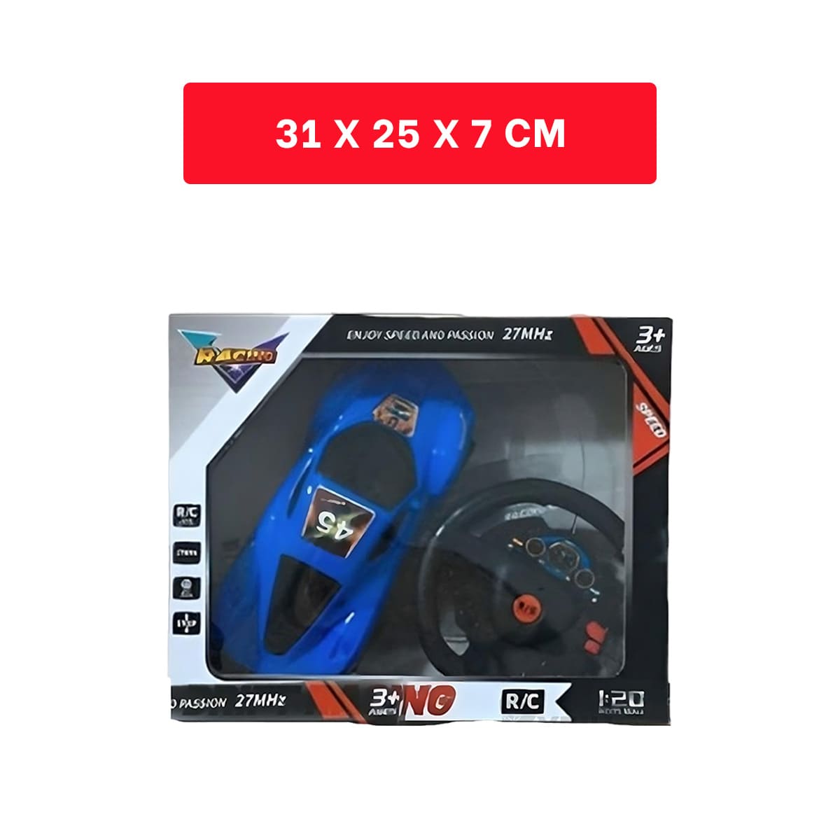 CARRO INTERACTIVO PARA DIVERSION AZUL Y+BANDERITAS ADHESIVAS - 5