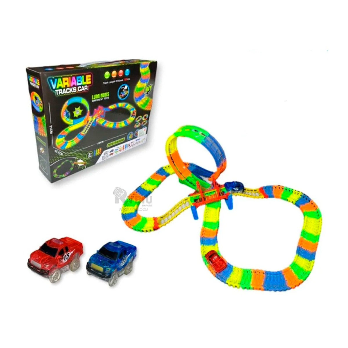 PISTA CON LUCES LED EN MULTICOLOR Y+PAPEL DE REGALO - 1