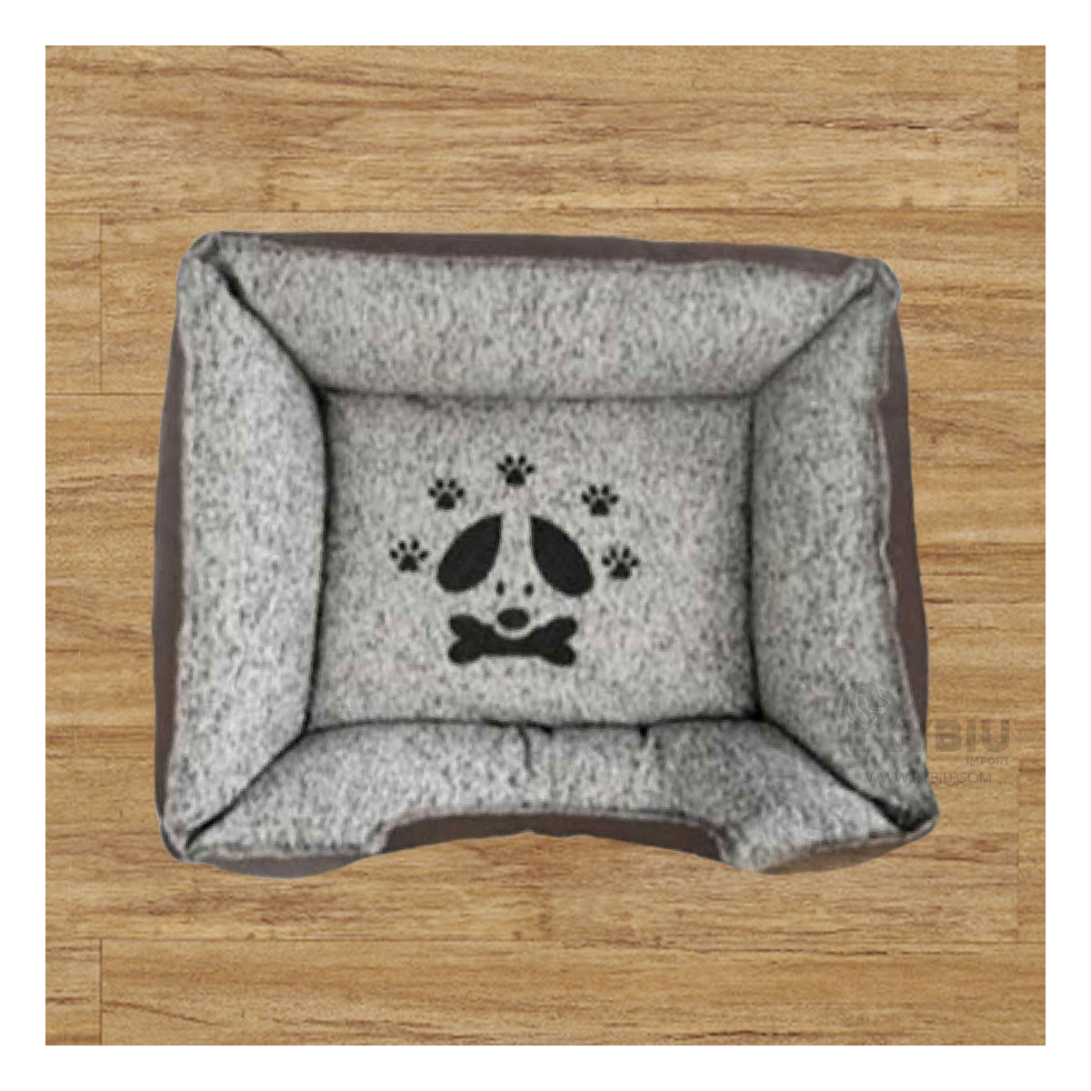 CAMA PERROS MA31029 BASE COMODA DORMIR TALLA L MARRON RYBIU + BANDERITAS ADHESIVAS - 3