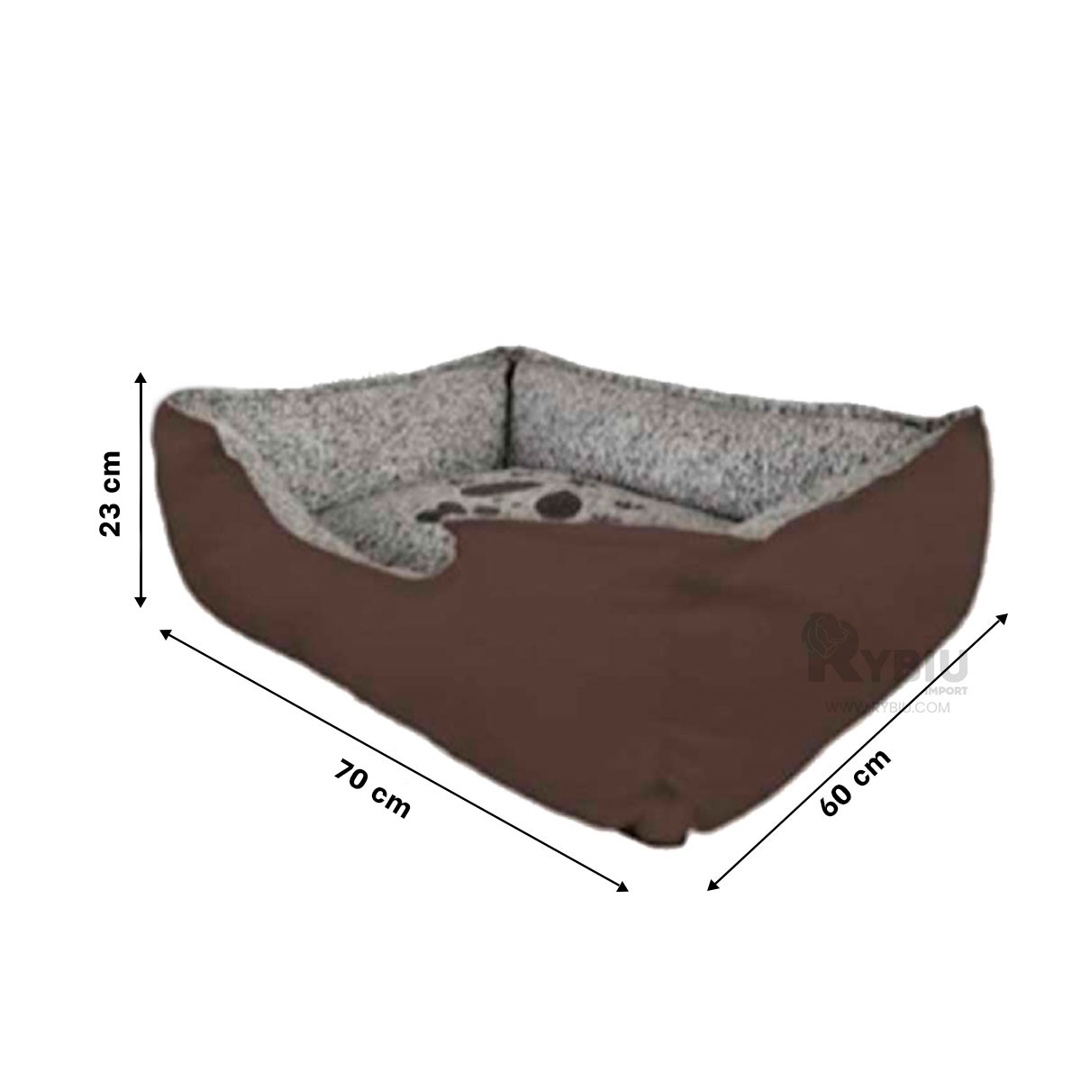 CAMA PERROS MA31029 BASE COMODA DORMIR TALLA L MARRON RYBIU + BANDERITAS ADHESIVAS - 5