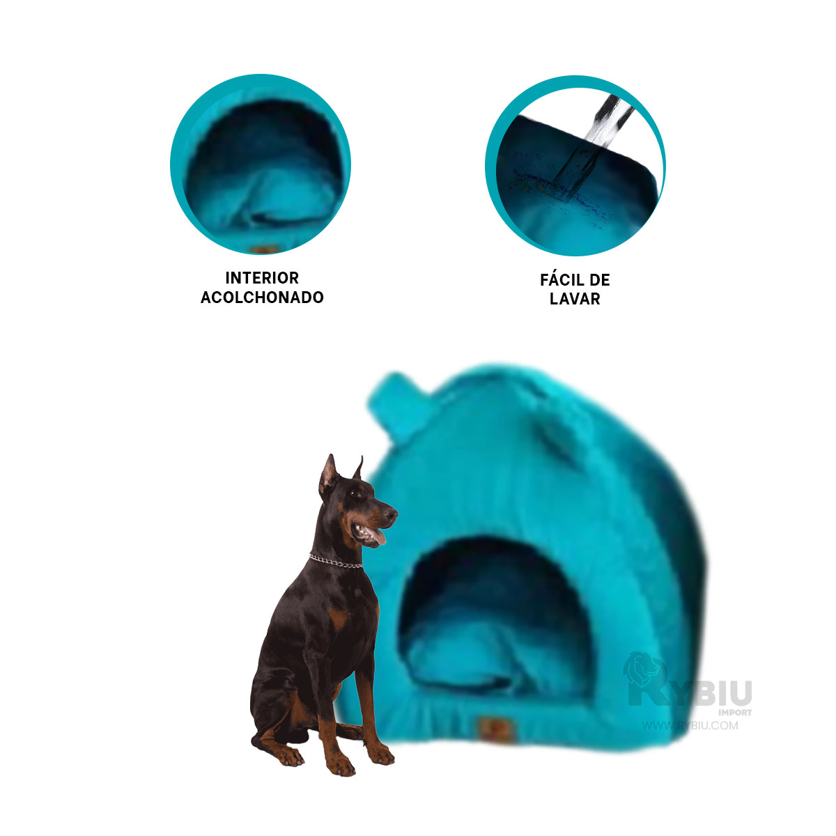 COLCHÓN MASCOTAS RYBIU AZUL REY TALLA L + REGALO STICKERS - 2
