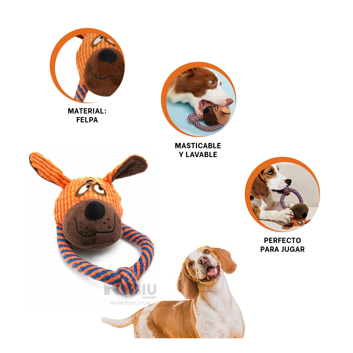 MUÑECO PERRO RYBIU MATERIAL DURABLE FELPA + AGENDITA - 1